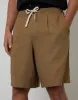 Threadbare Men's Dark Stone Linen Blend Pleated Loose Fit Shorts sold by Threadbare