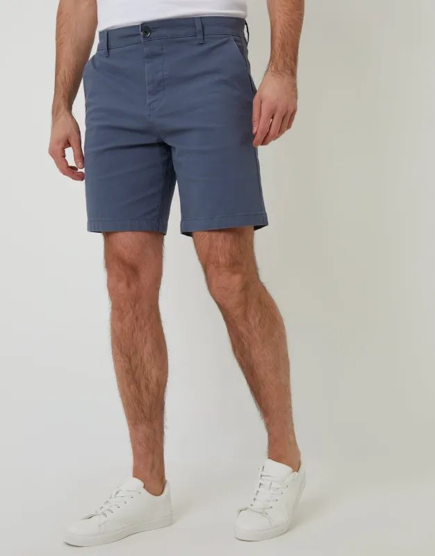 Threadbare Men's Misty Blue Regular Fit Stretch Chino Shorts sold by Threadbare