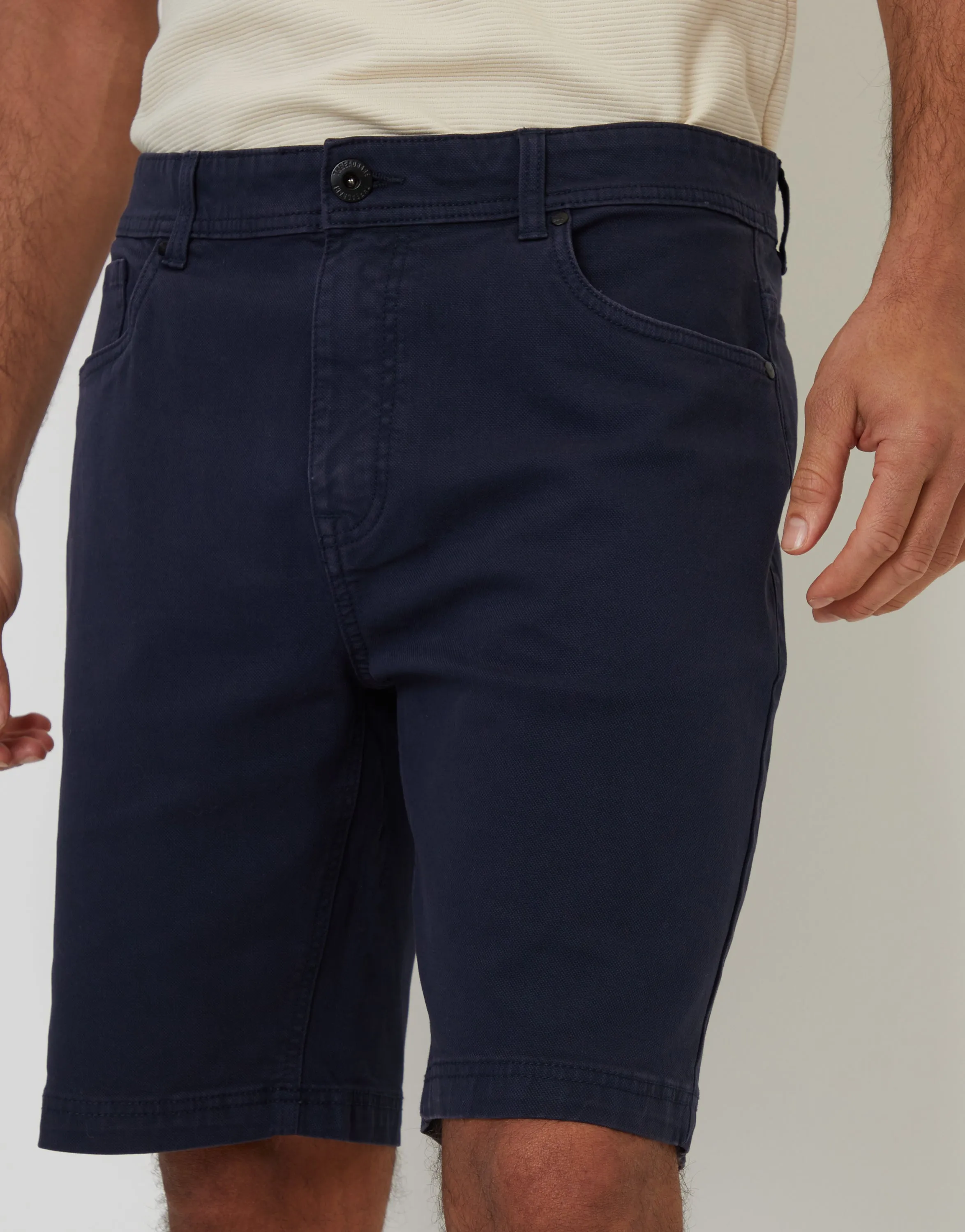 Navy Stretch 5 Pocket Chino Shorts sold by Threadbare product image thumbnail 4