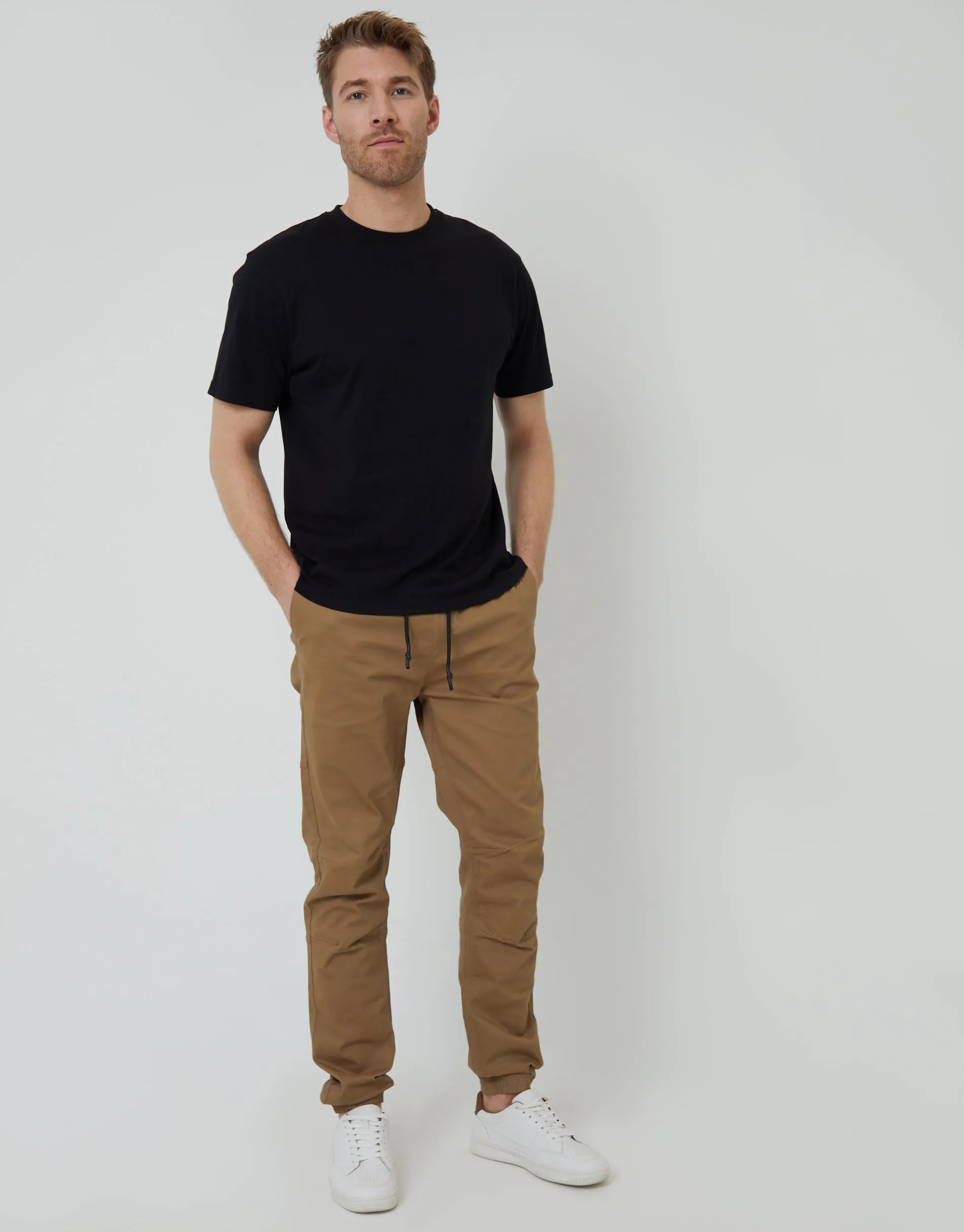 Dark Stone Jogger Style Drawcord Trousers sold by Threadbare product image thumbnail 3