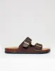 Brown Slip On Two Buckle Strap Sandals sold by Threadbare