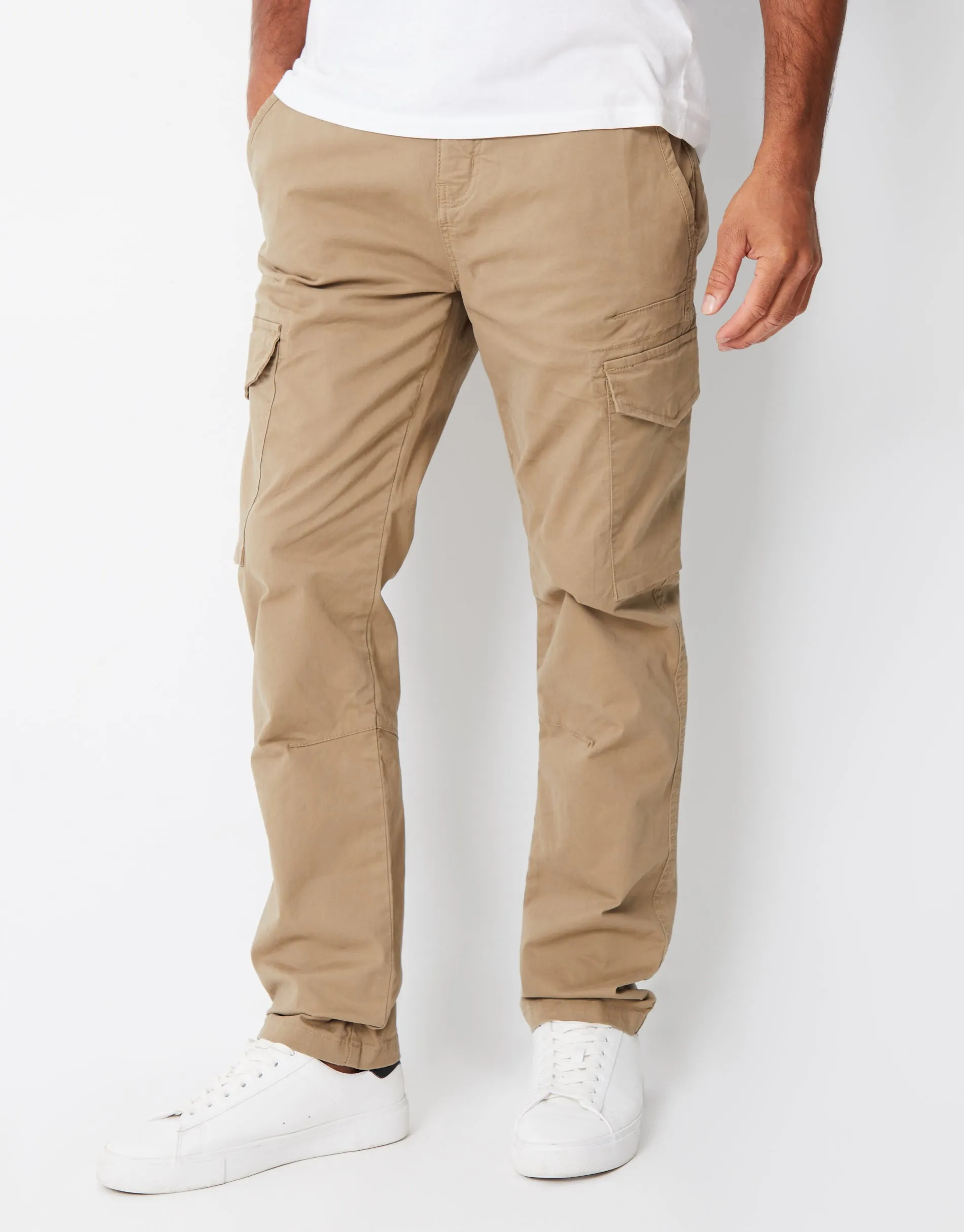 Dark Stone Cargo Style Trouser sold by Threadbare