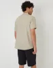 Stone Grandad Collar Linen Blend Short Sleeve Shirt sold by Threadbare