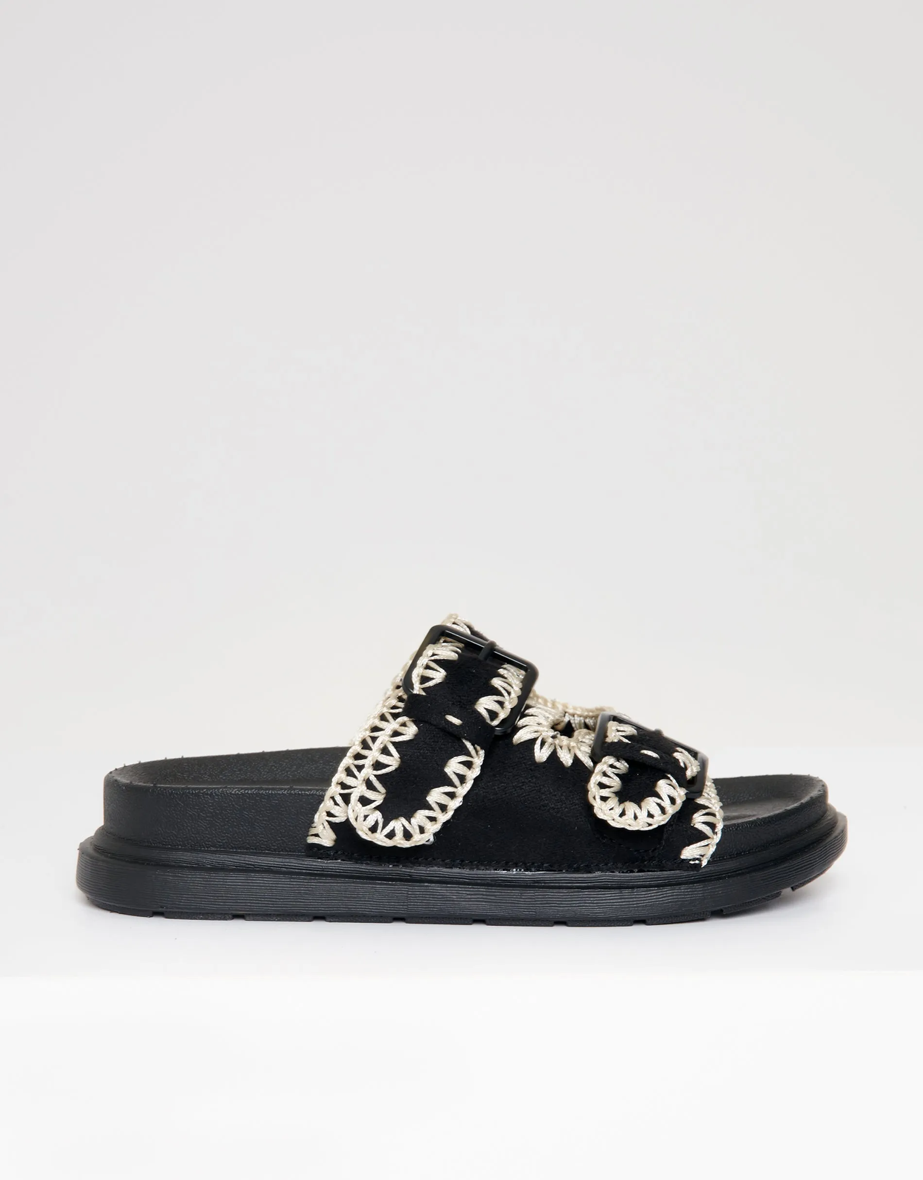 Threadbare Women's Black Whipstitch Chunky Sliders sold by Threadbare product image thumbnail 2