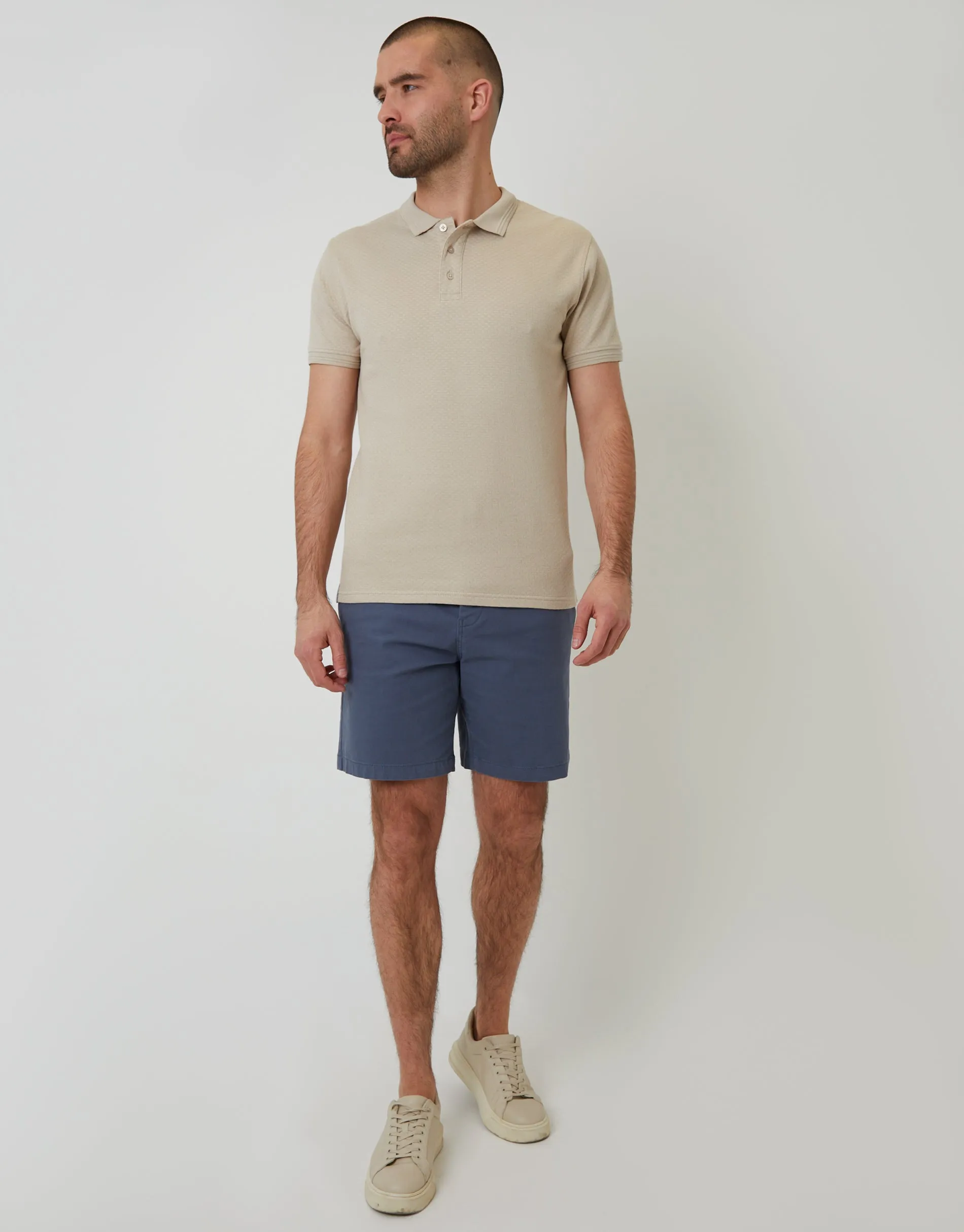 Stone Textured Short Sleeve Polo Shirt sold by Threadbare product image thumbnail 4