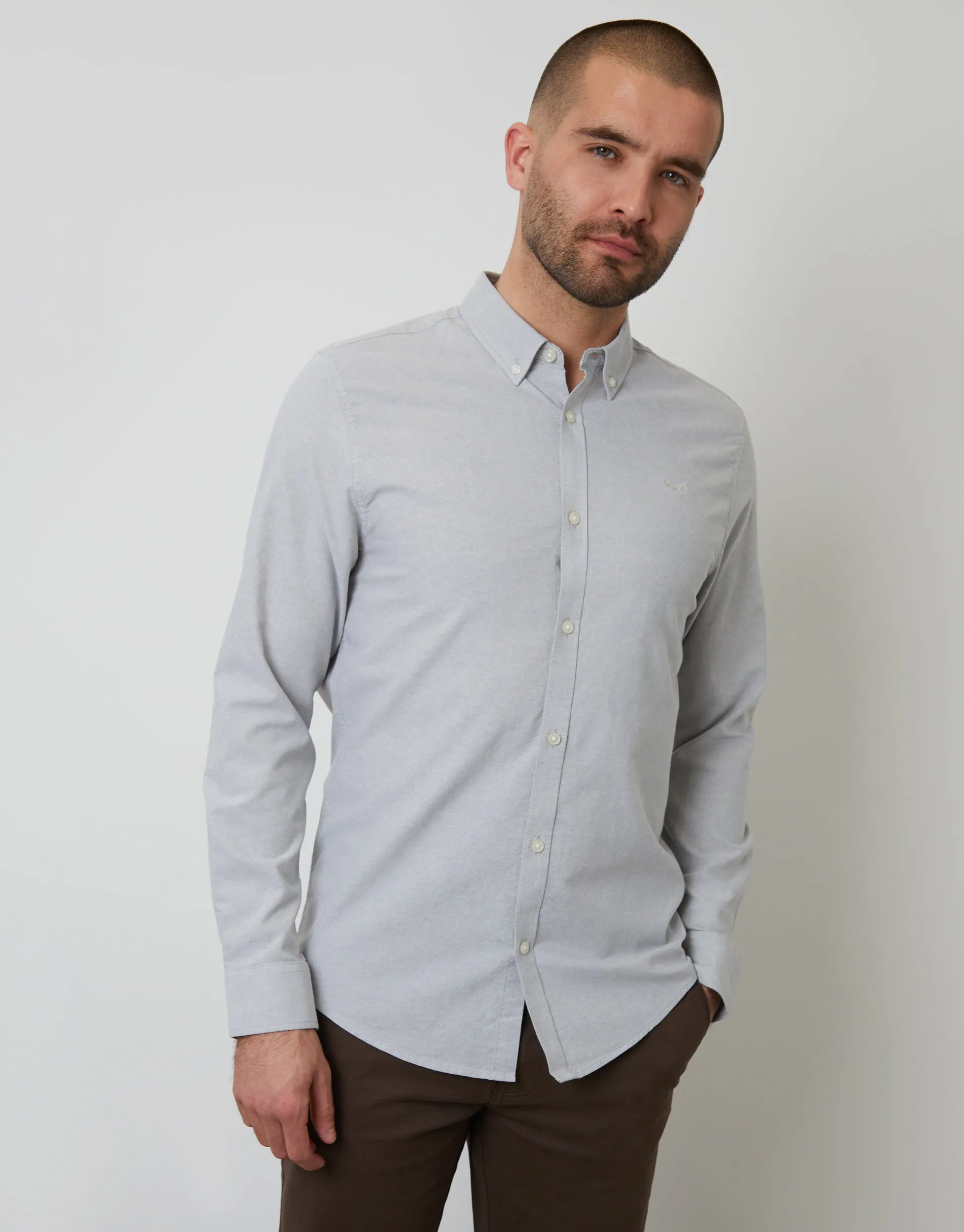 Sage Green Cotton Long Sleeve Shirt sold by Threadbare