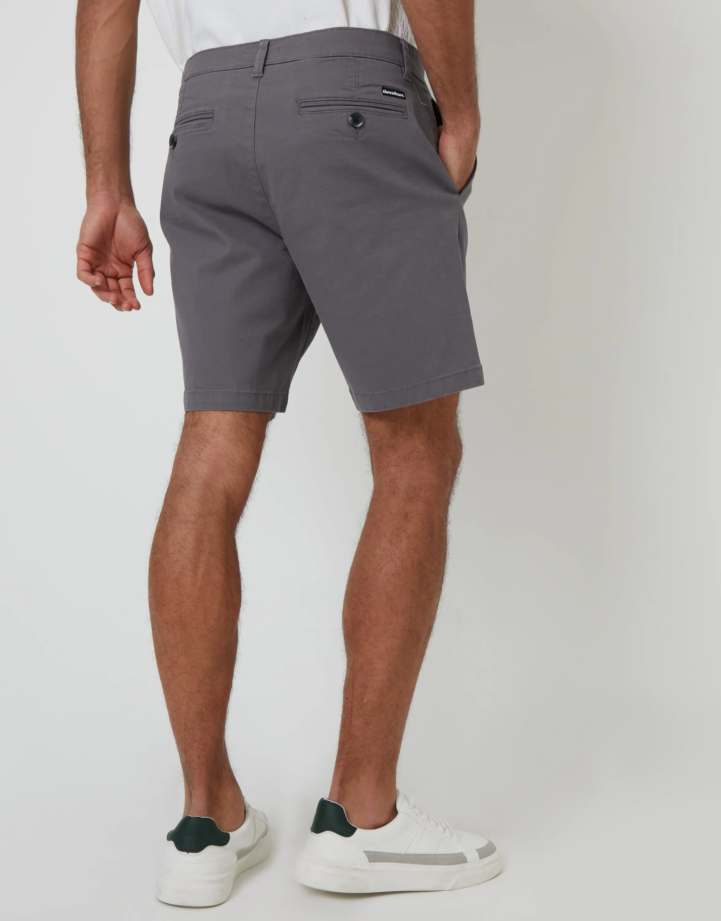 Slate Grey Regular Fit Stretch Chino Shorts sold by Threadbare product image thumbnail 2