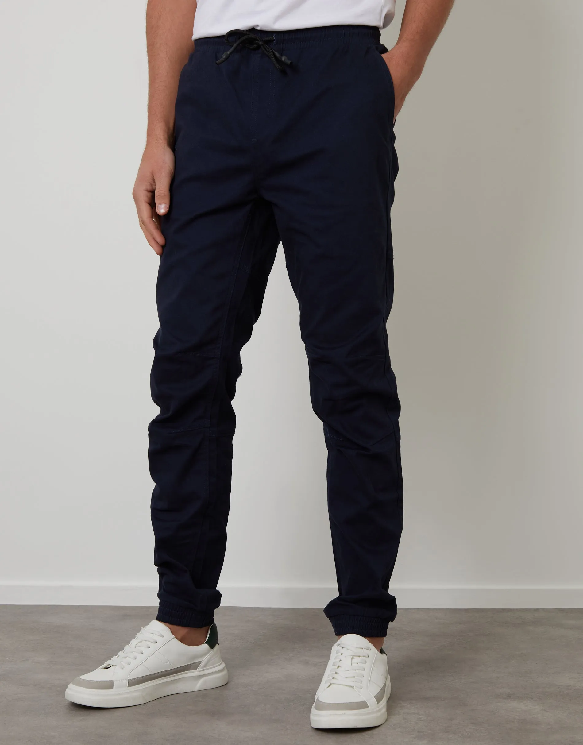 Navy Jogger Style Drawcord Trousers sold by Threadbare