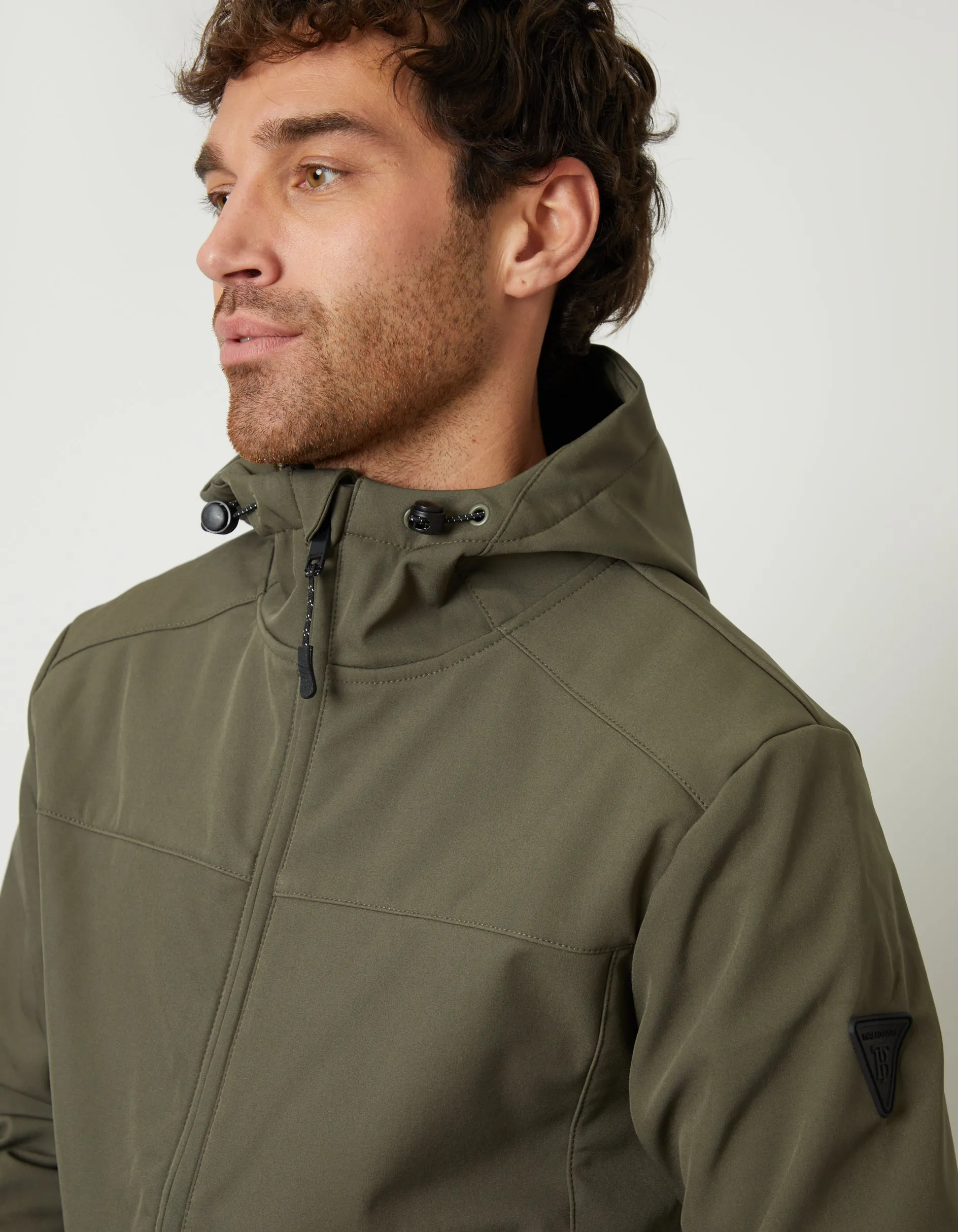 Khaki Green Fleece Lined Hooded Jacket sold by Threadbare product image thumbnail 4