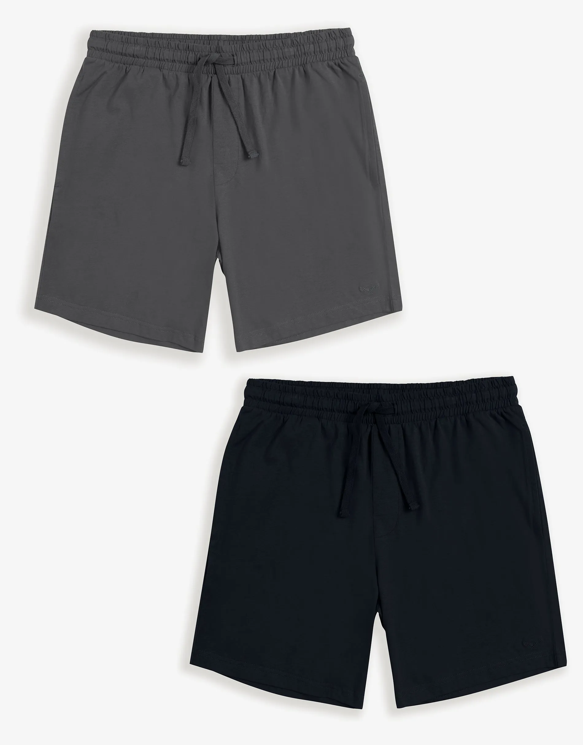 Black & Slate Grey Lounge Shorts (2 Pack) sold by Threadbare