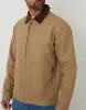 Dark Stone Cotton Corduroy Collar Lightweight Jacket sold by Threadbare