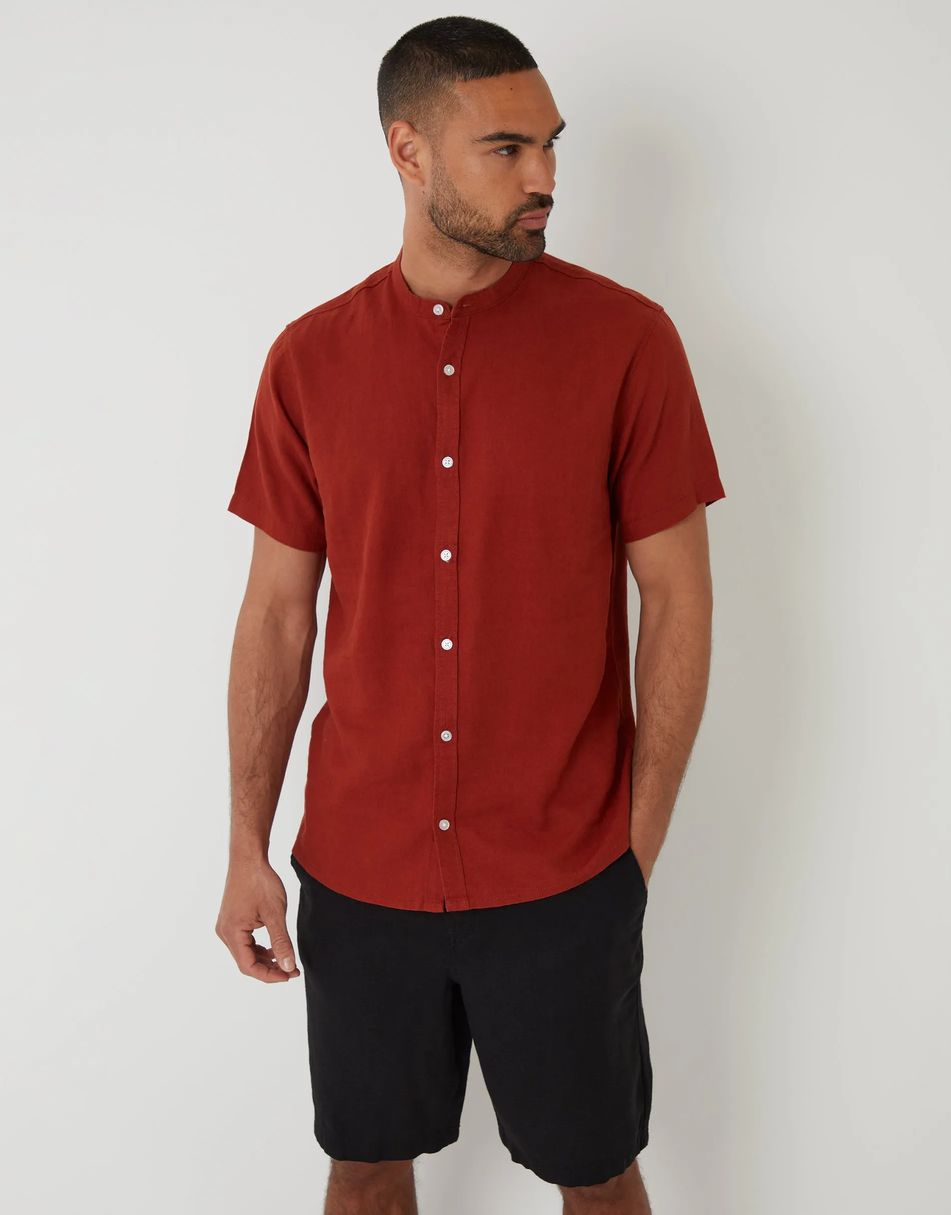 Black Linen Blend Shorts sold by Threadbare product image thumbnail 3