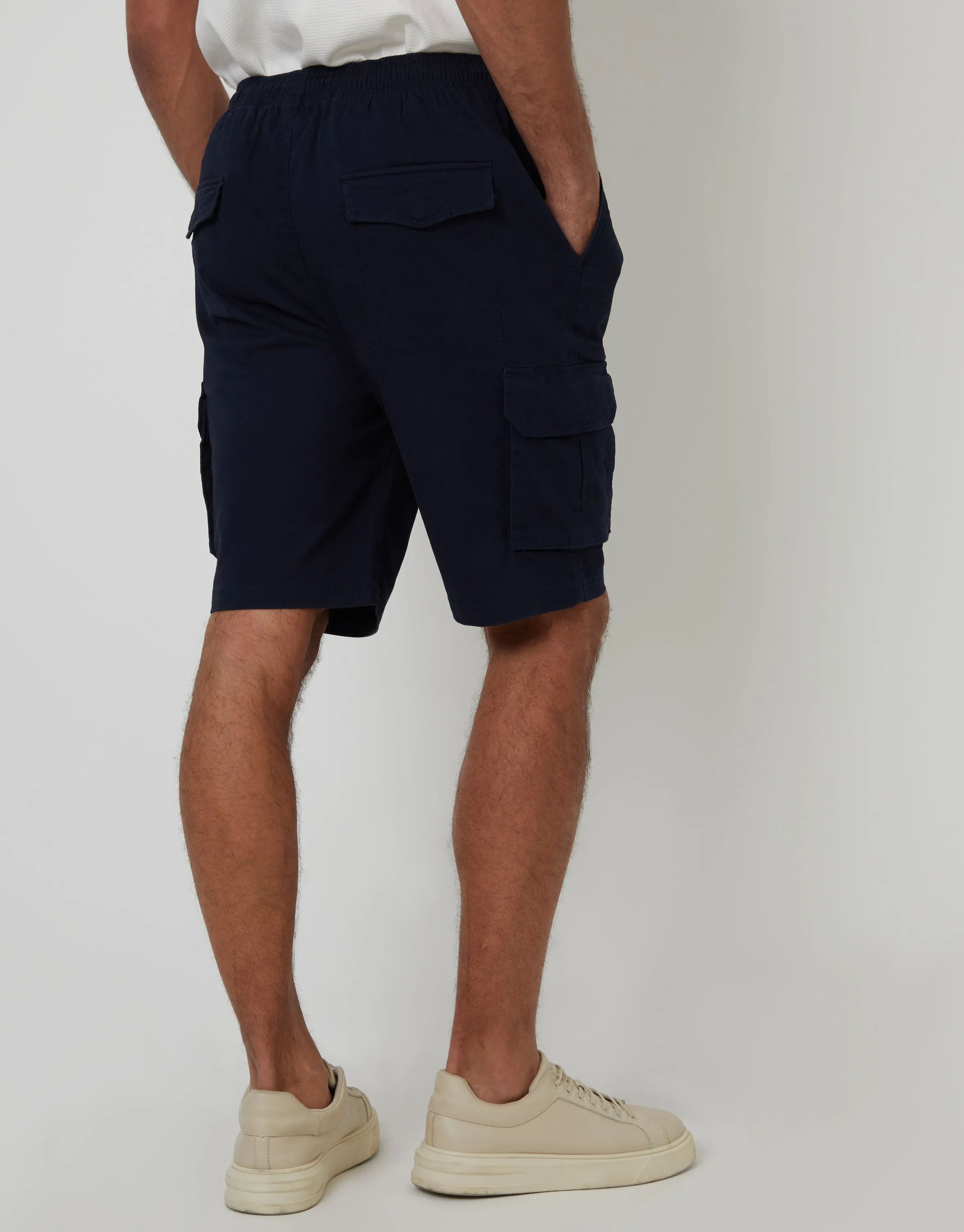 Navy Jogger Style Cargo Shorts sold by Threadbare product image thumbnail 2