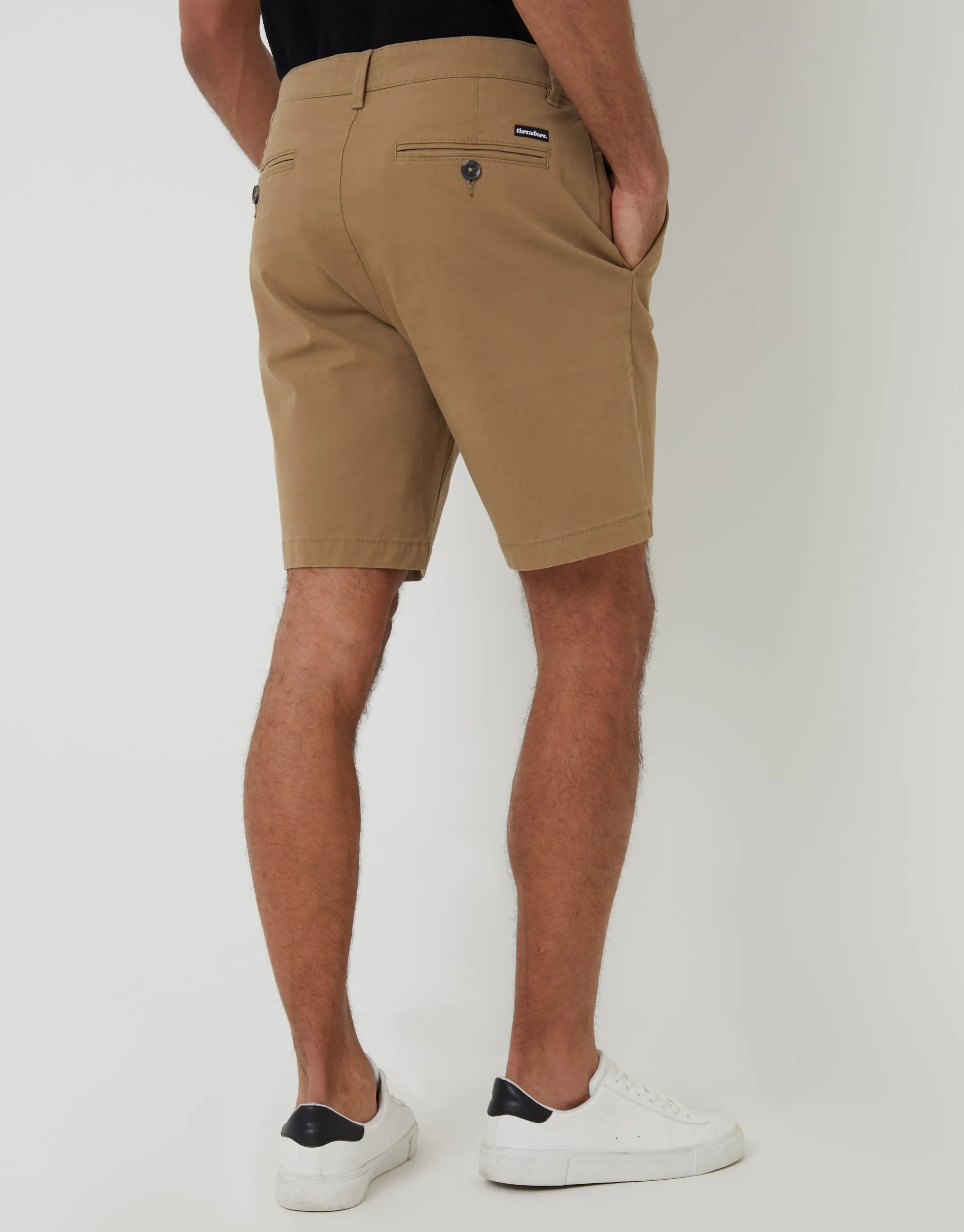 Dark Stone Regular Fit Stretch Chino Shorts sold by Threadbare product image thumbnail 2