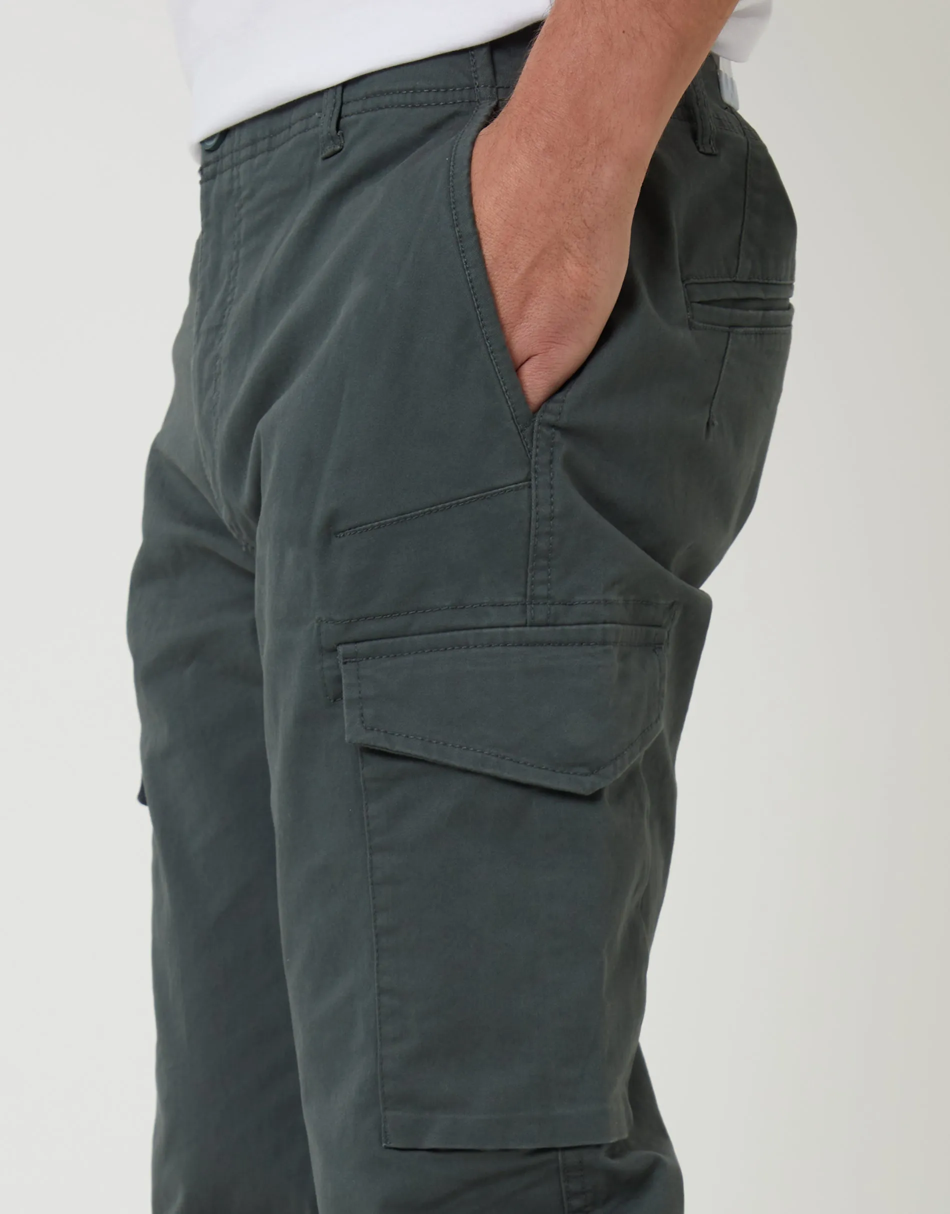 Grey Slim Fit Cargo Style Trouser sold by Threadbare product image thumbnail 4