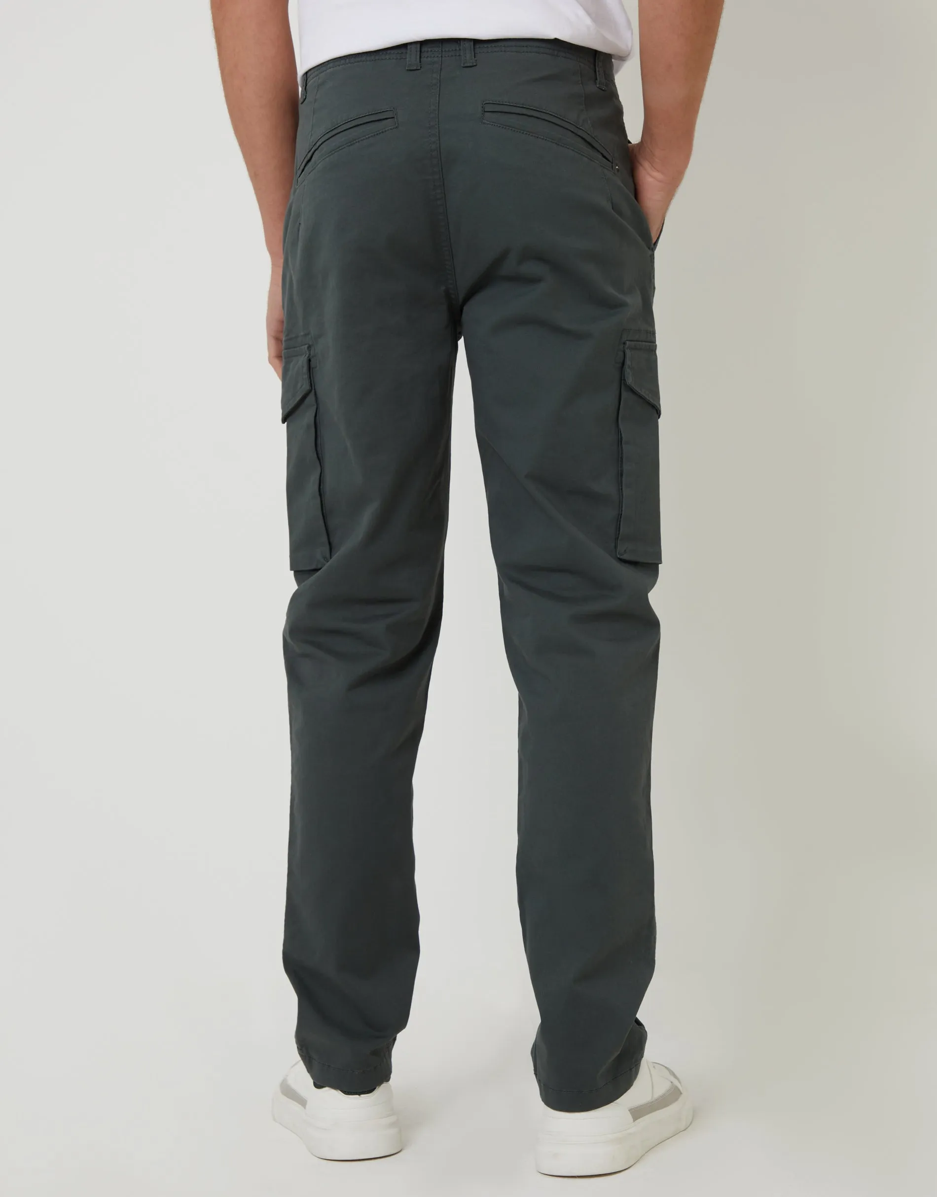 Grey Slim Fit Cargo Style Trouser sold by Threadbare product image thumbnail 2