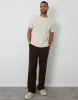 Chocolate Linen Blend Baggy Trousers sold by Threadbare