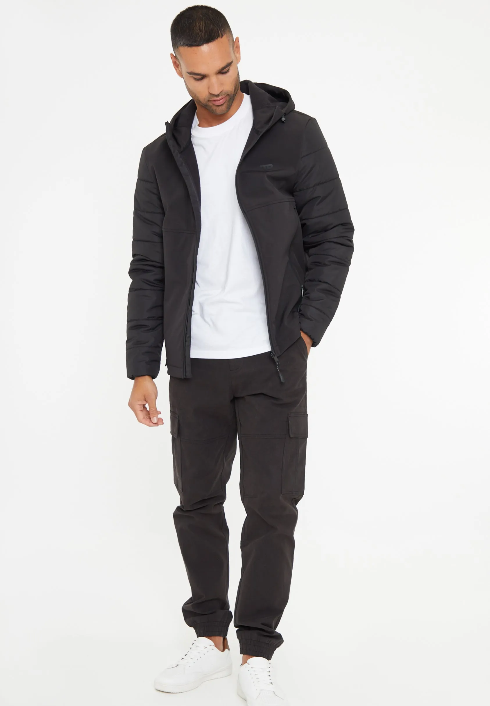 Threadbare Men's Black Hooded Lightweight Zip Up Jacket sold by Threadbare product image thumbnail 3