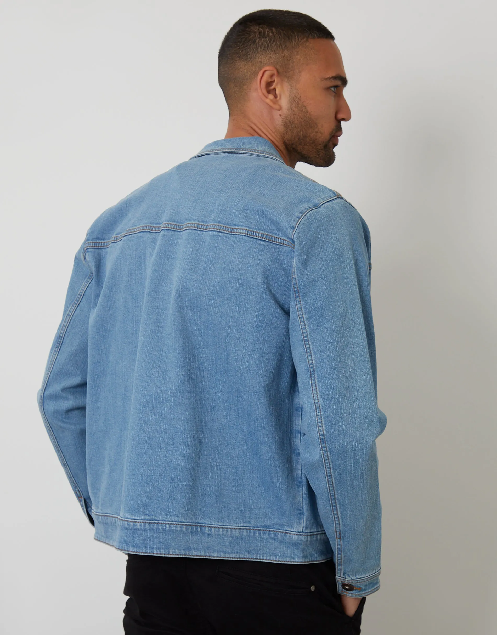 Light Wash Denim Jacket sold by Threadbare product image thumbnail 2