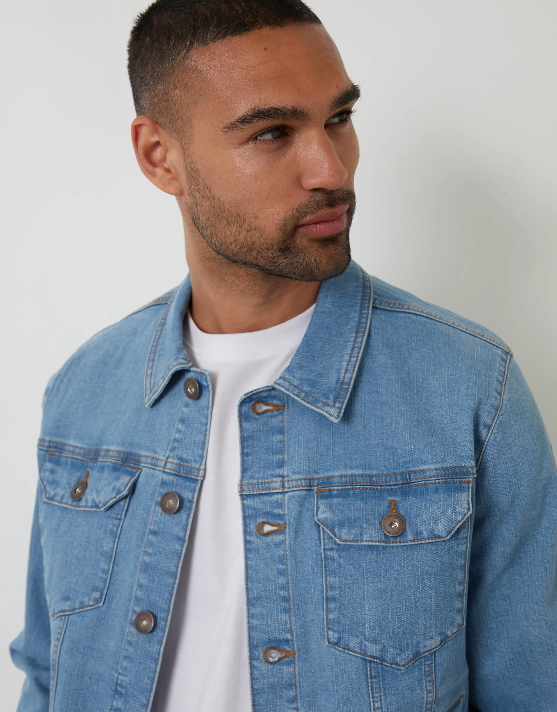 Light Wash Denim Jacket sold by Threadbare product image thumbnail 4