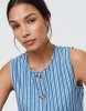 Mid Wash Striped Crew Neck Denim Waistcoat sold by Threadbare