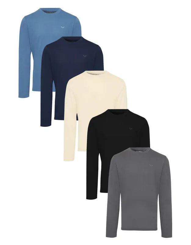 Threadbare Men's Multi Long Sleeve Crew Neck T-Shirts (5 Pack) sold by Threadbare
