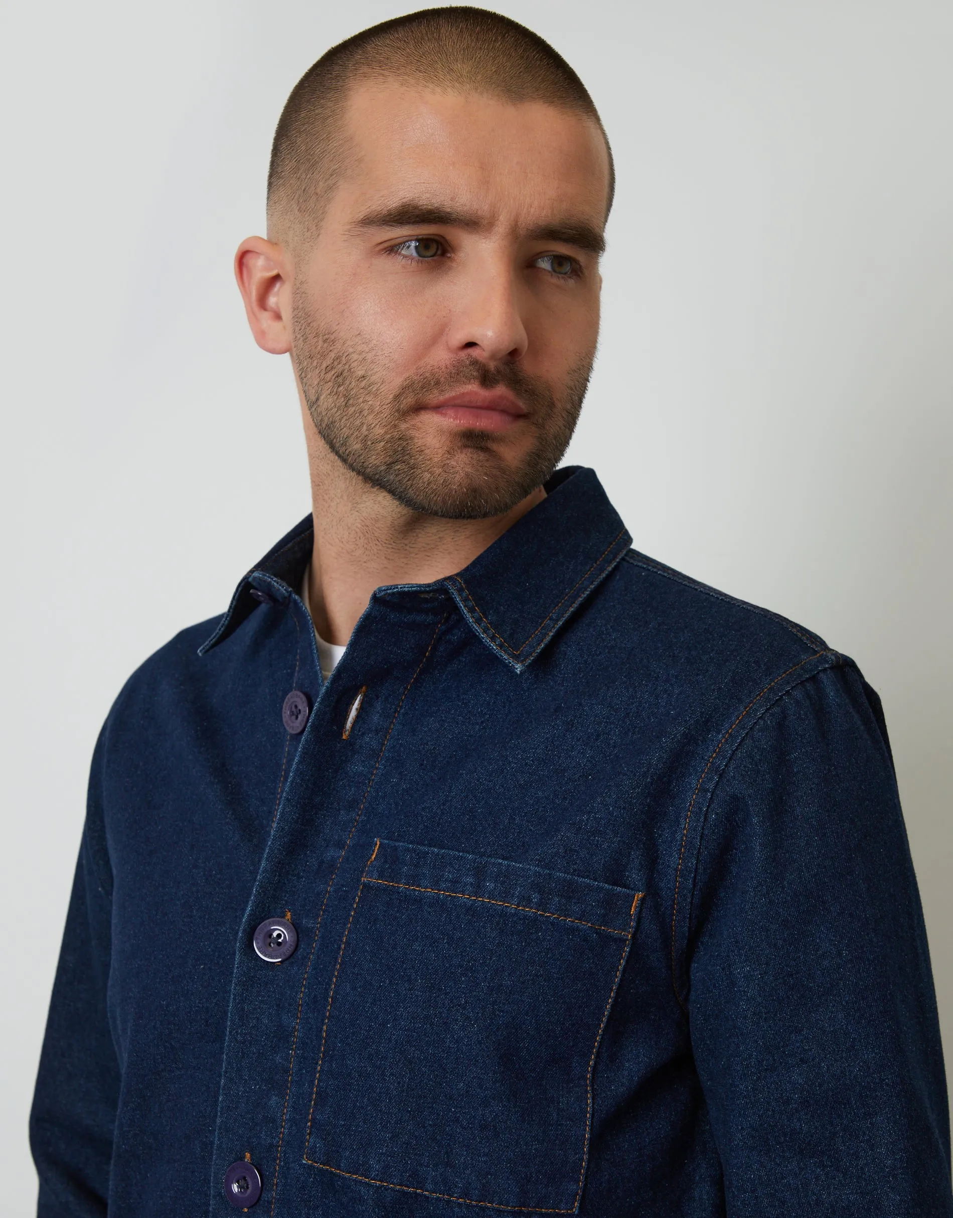 Rinse Wash Denim Shacket sold by Threadbare product image thumbnail 4