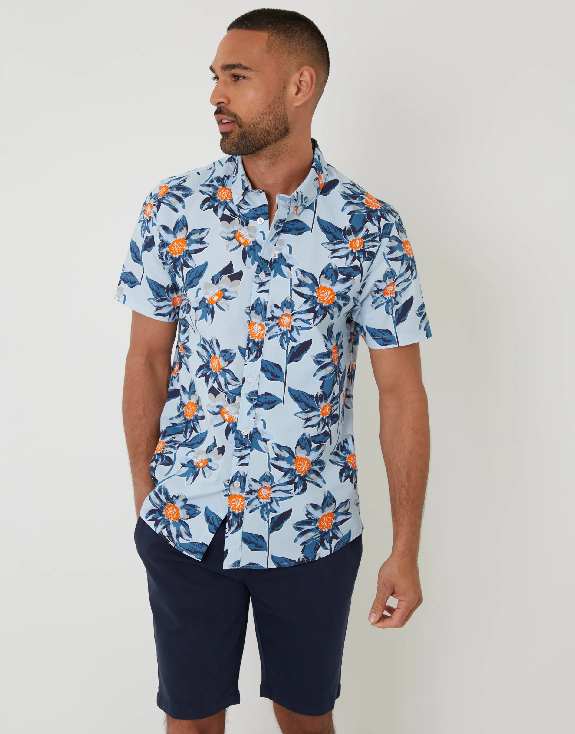 Threadbare Men's Navy Elasticated Waist Regular Fit Stretch Chino Shorts sold by Threadbare product image thumbnail 3