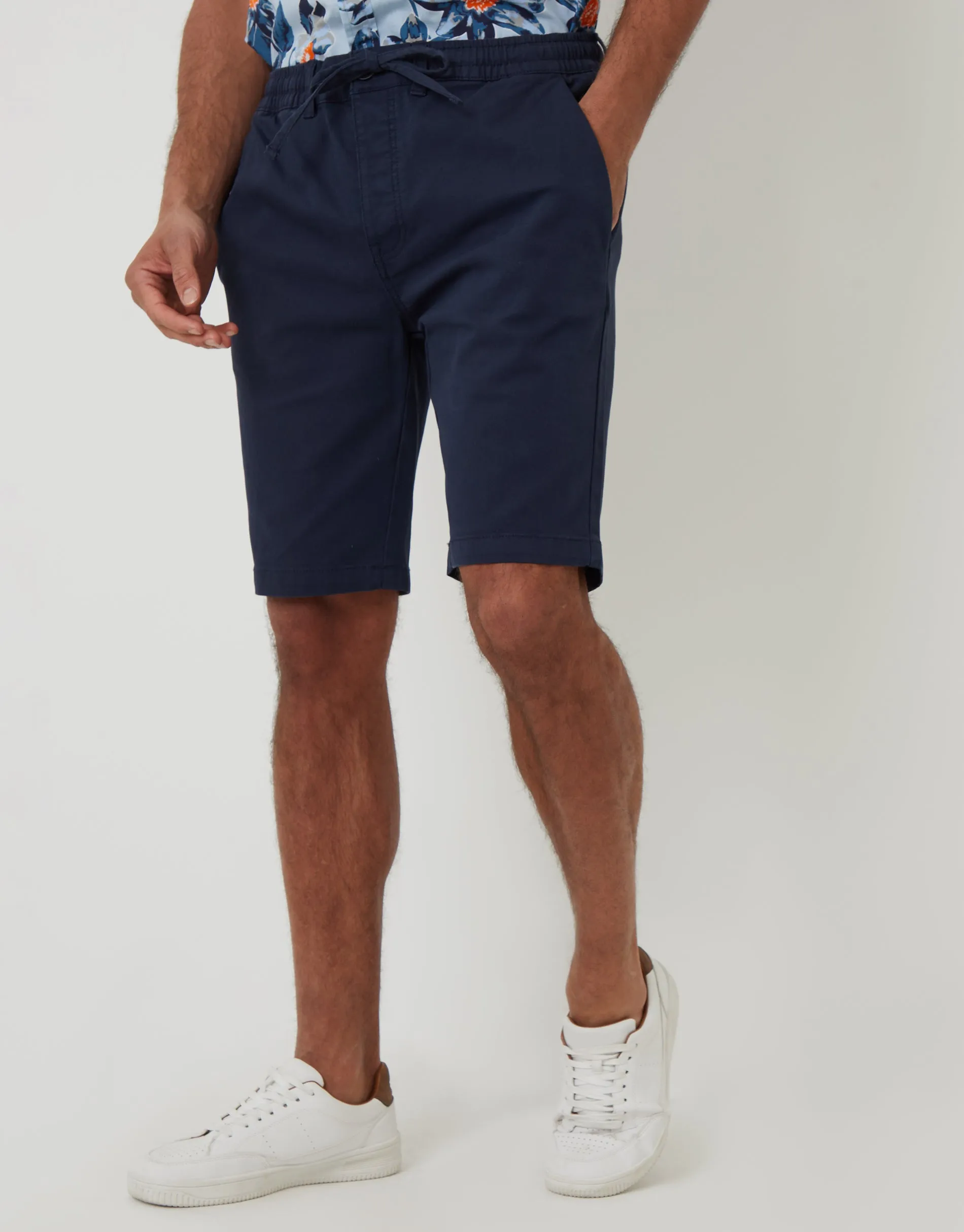 Threadbare Men's Navy Elasticated Waist Regular Fit Stretch Chino Shorts sold by Threadbare
