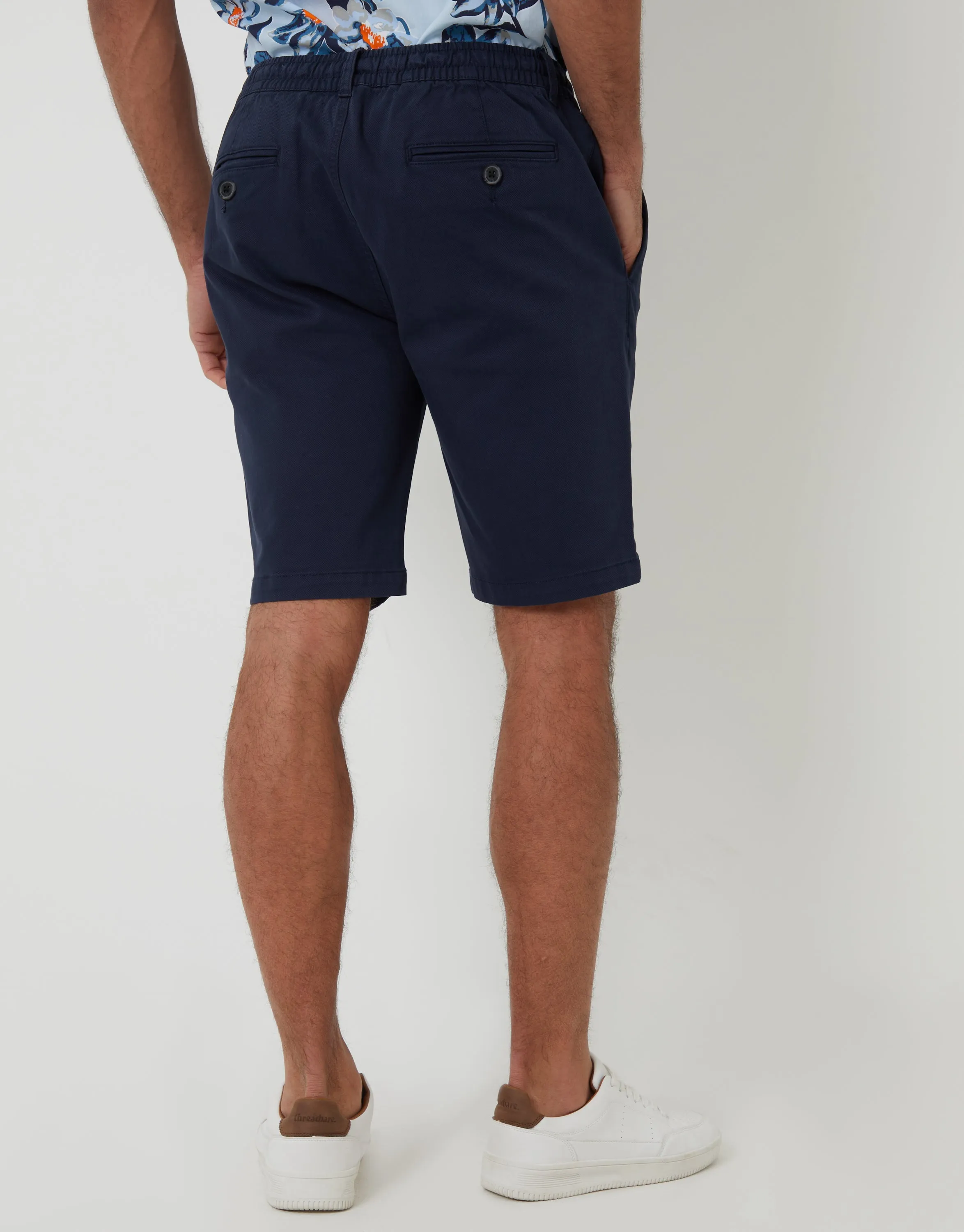 Threadbare Men's Navy Elasticated Waist Regular Fit Stretch Chino Shorts sold by Threadbare product image thumbnail 2