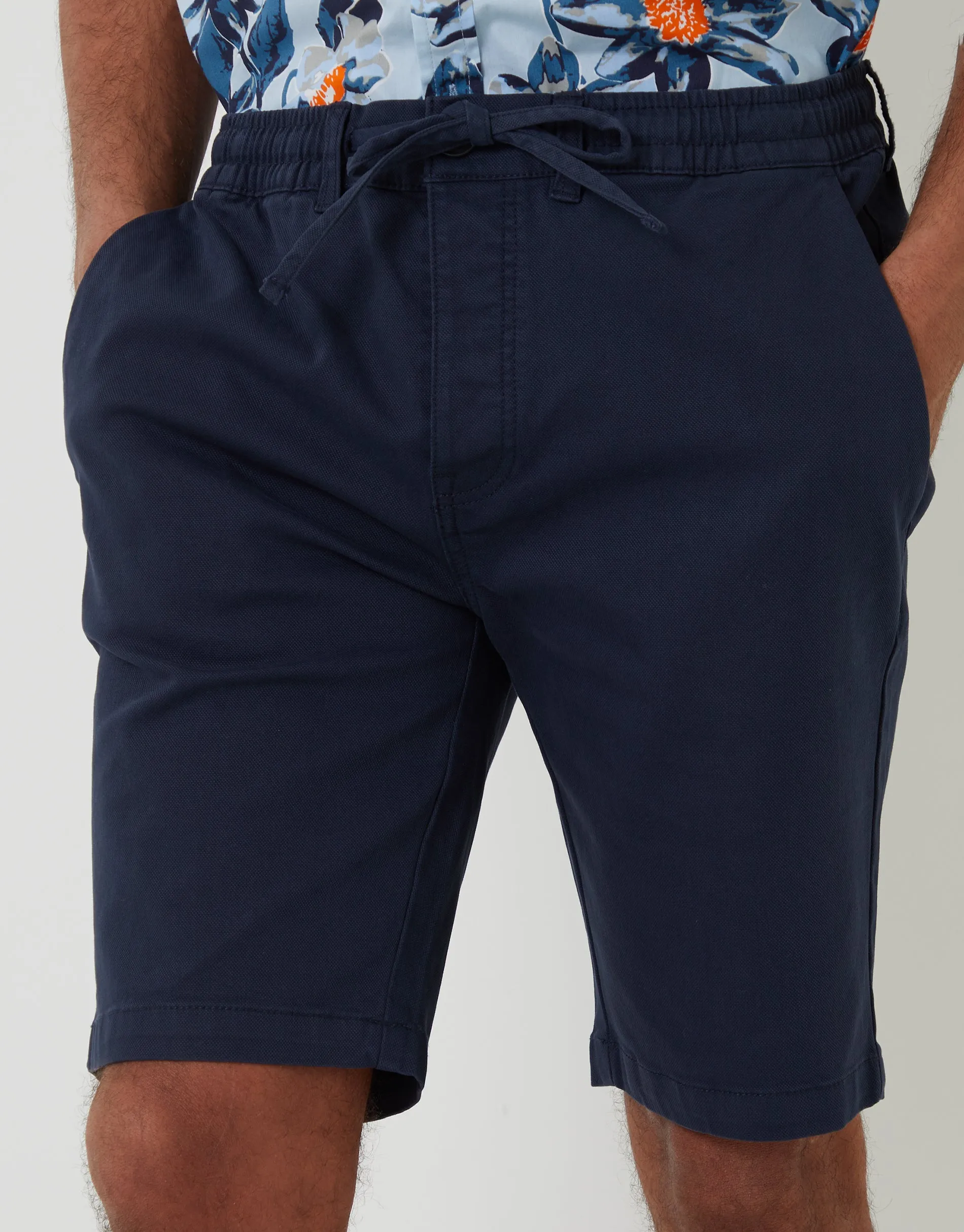 Threadbare Men's Navy Elasticated Waist Regular Fit Stretch Chino Shorts sold by Threadbare product image thumbnail 4