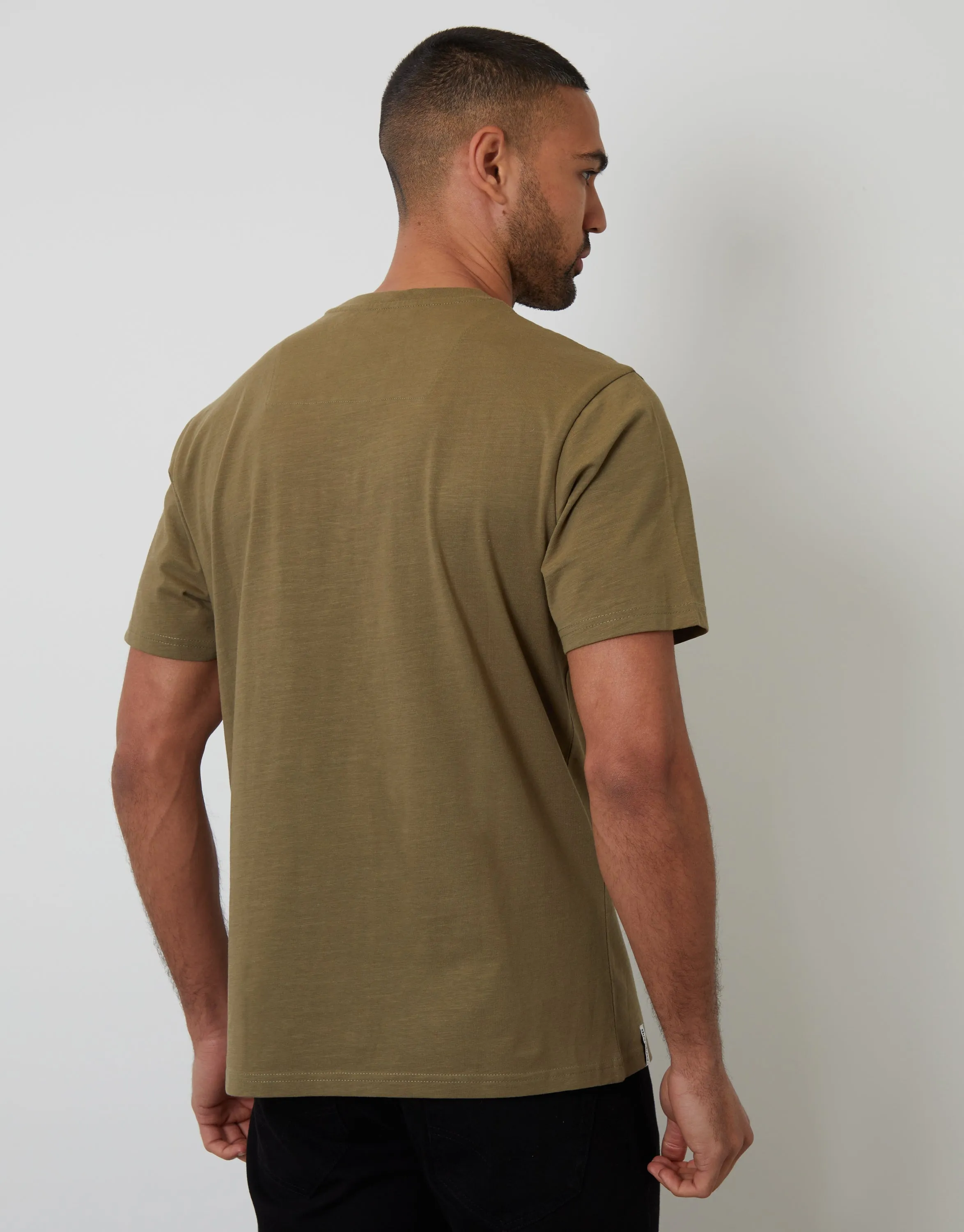 Khaki Green Jersey Slub Short Sleeve T-Shirt sold by Threadbare product image thumbnail 2