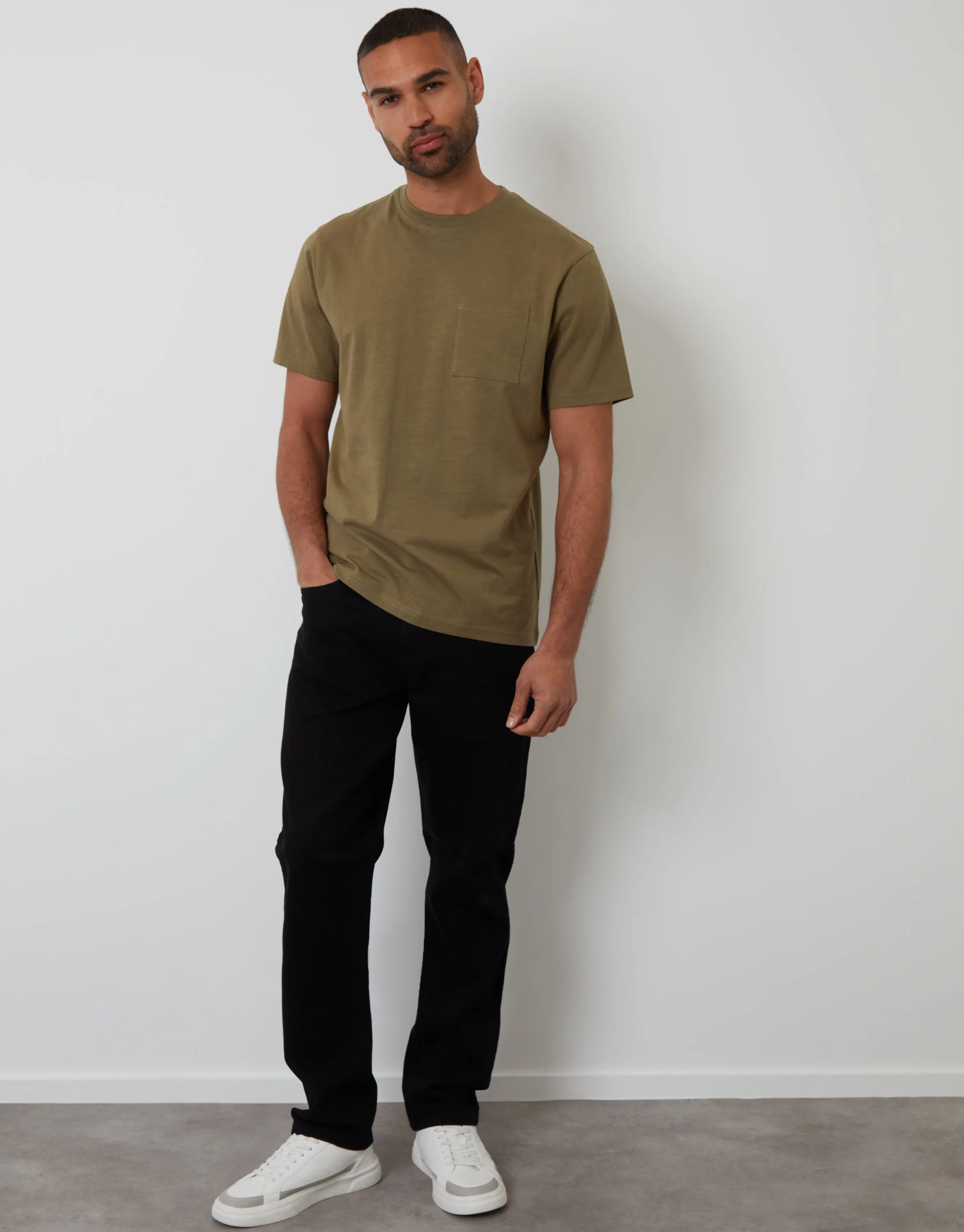 Khaki Green Jersey Slub Short Sleeve T-Shirt sold by Threadbare product image thumbnail 3