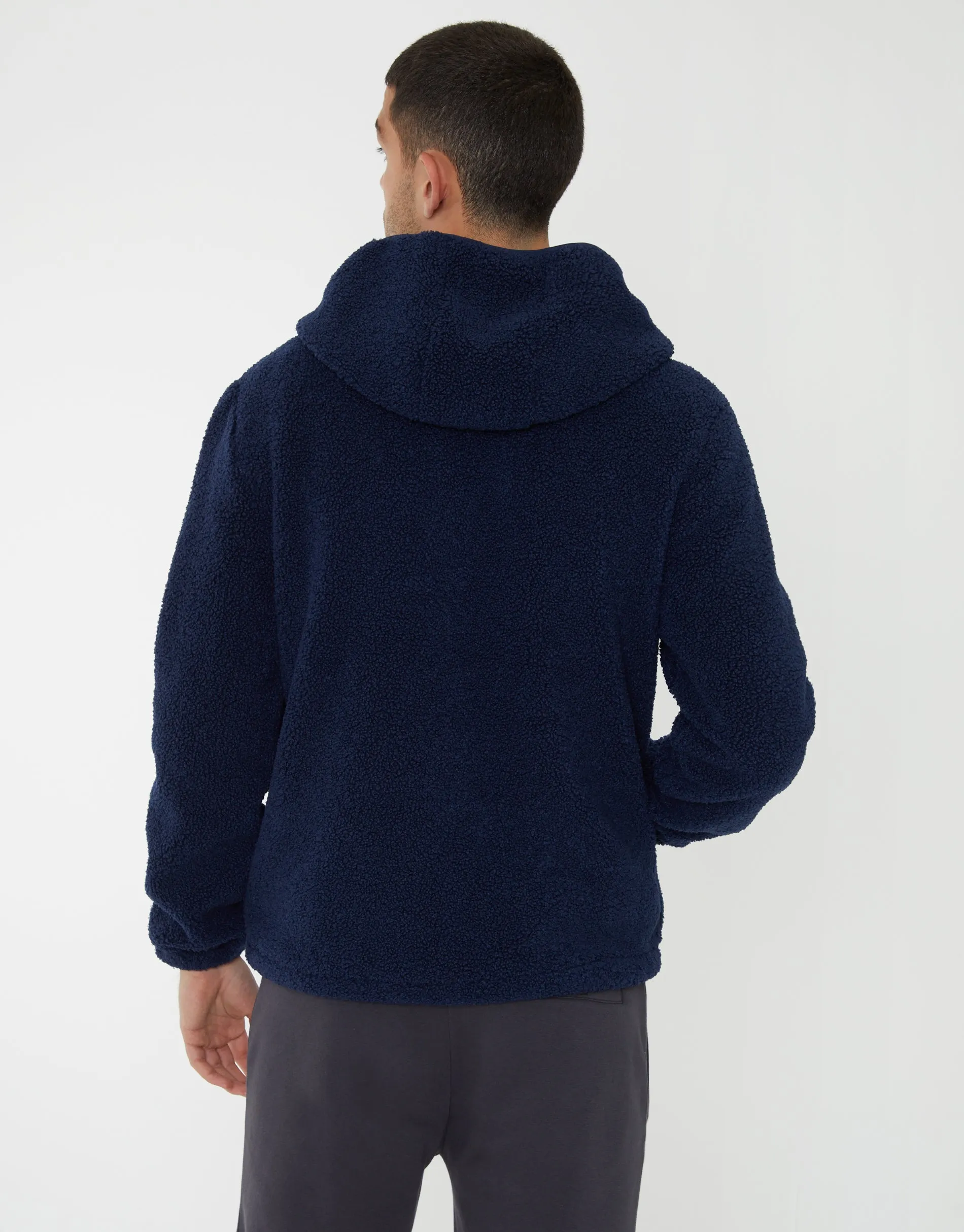 Threadbare Men's Navy Zip Through Borg Hoodie sold by Threadbare product image thumbnail 2
