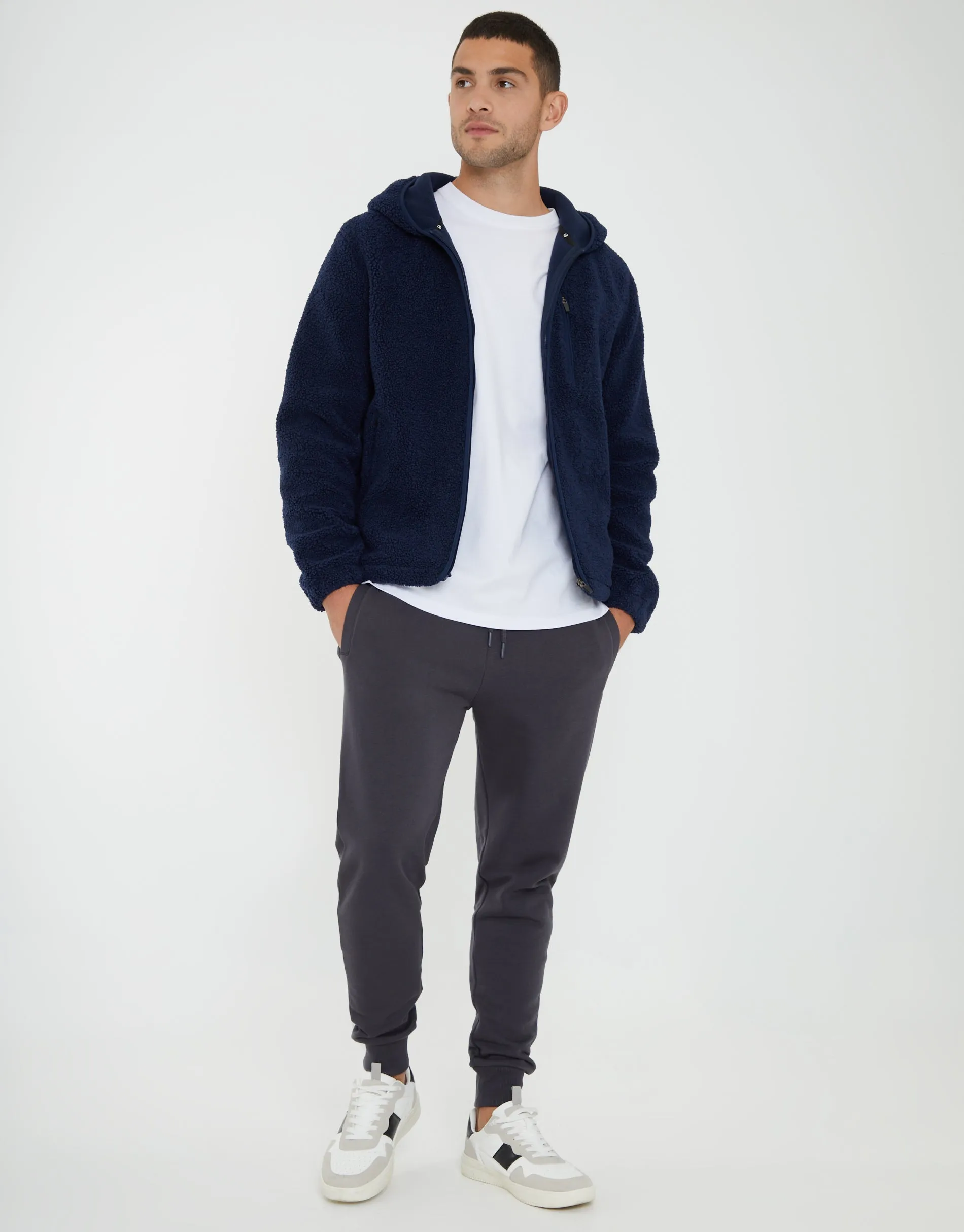 Threadbare Men's Navy Zip Through Borg Hoodie sold by Threadbare product image thumbnail 3