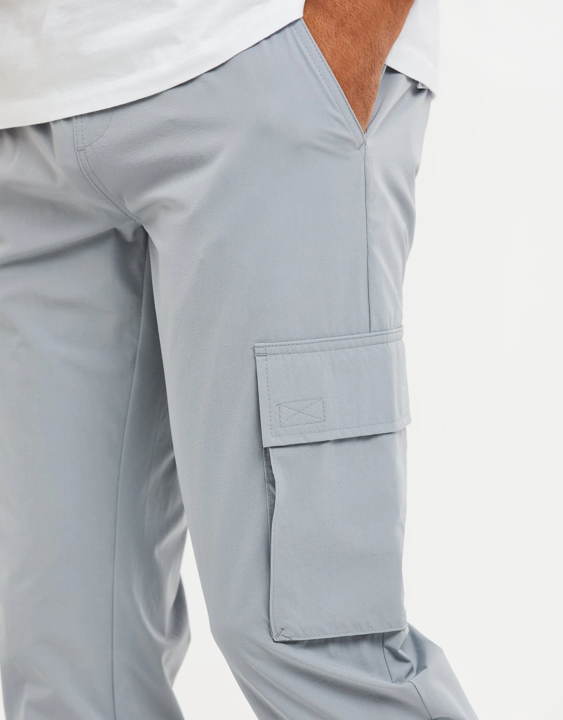 Men's Ice Grey Cargo Trousers sold by Threadbare product image thumbnail 4