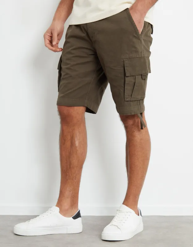 Men's Chocolate Cargo Shorts sold by Threadbare