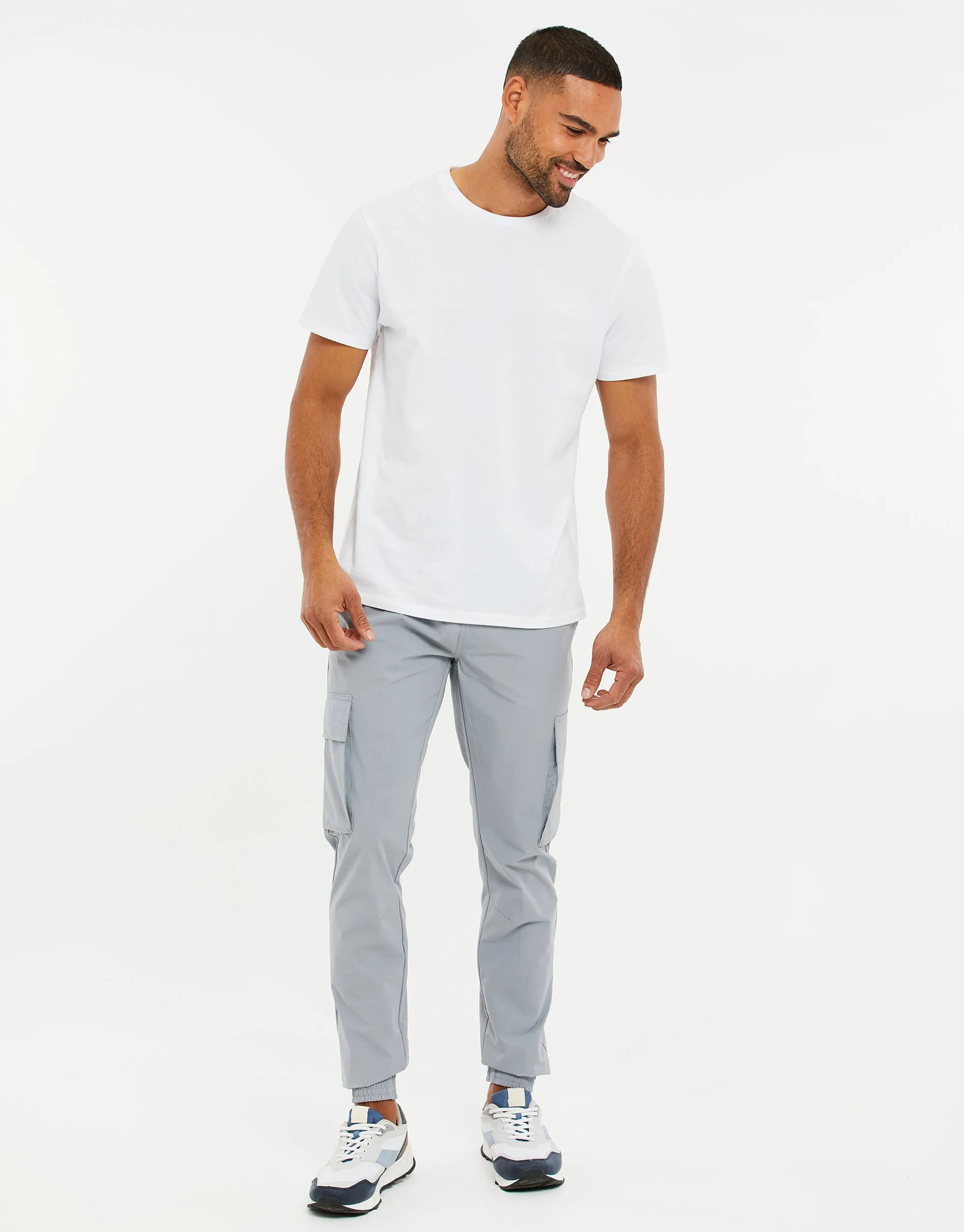 Men's Ice Grey Cargo Trousers sold by Threadbare product image thumbnail 3