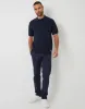 Navy Button Collar Textured Knit Polo sold by Threadbare