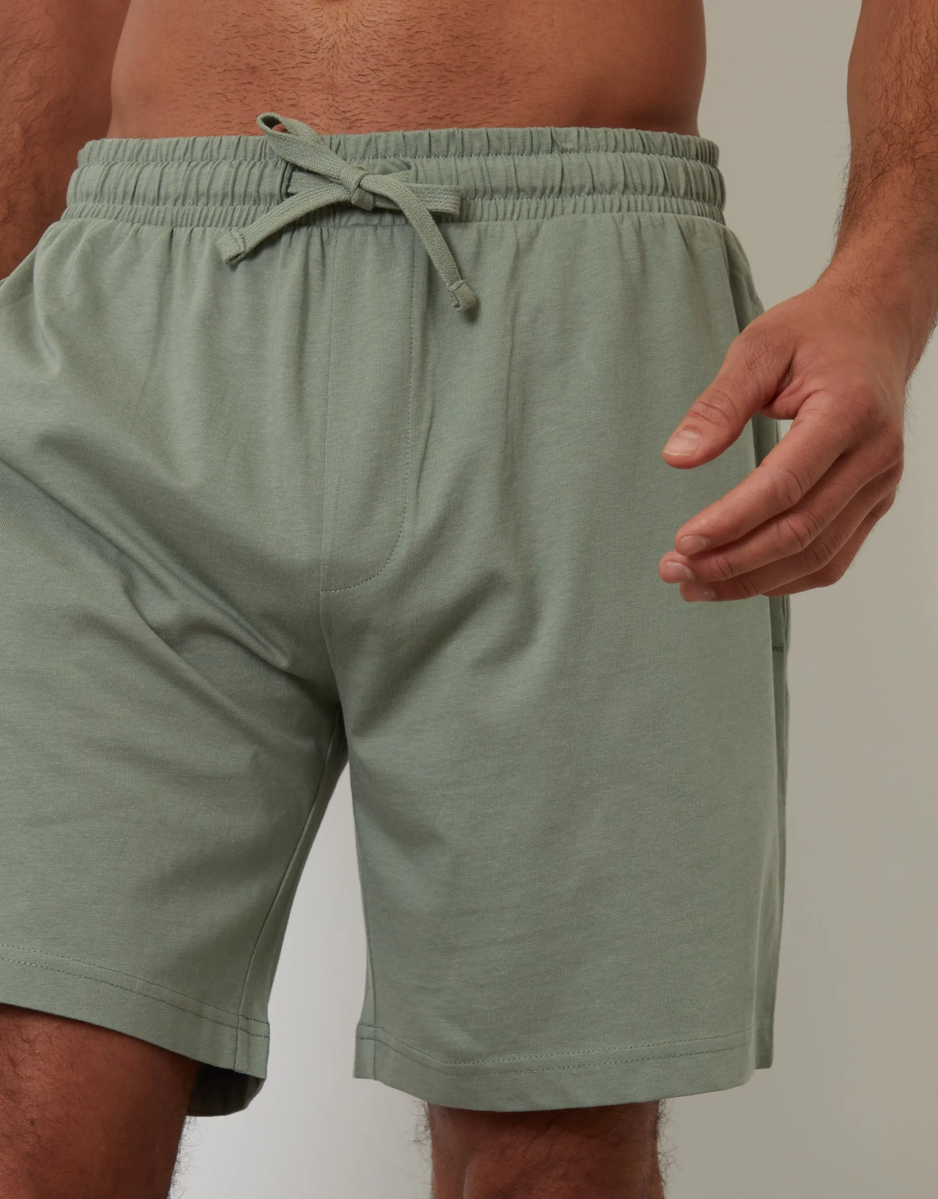 Grey Marl & Sage Green Lounge Shorts (2 Pack) sold by Threadbare product image thumbnail 5