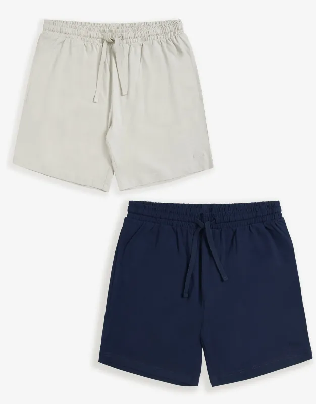 Navy & Stone Lounge Shorts (2 Pack) sold by Threadbare
