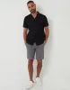 Black Pleat Detail Linen Blend Short Sleeve Shirt sold by Threadbare
