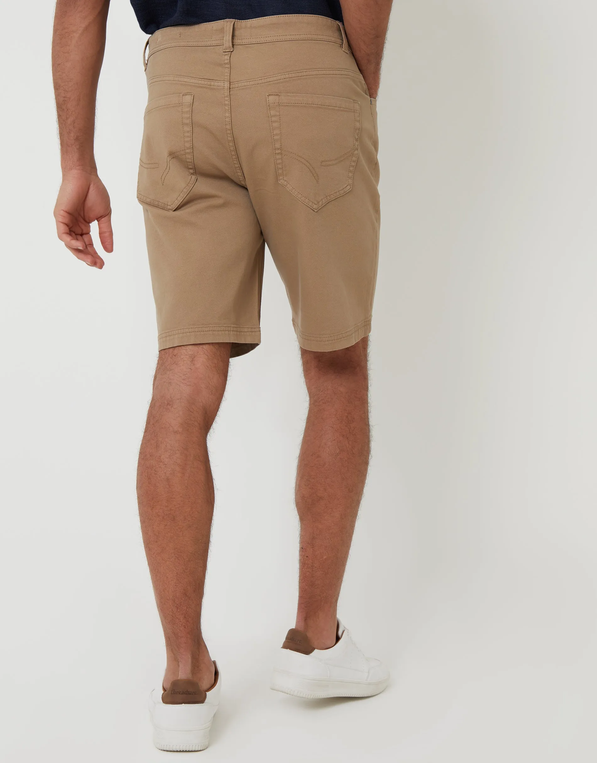 Dark Stone Stretch 5 Pocket Chino Shorts sold by Threadbare product image thumbnail 2