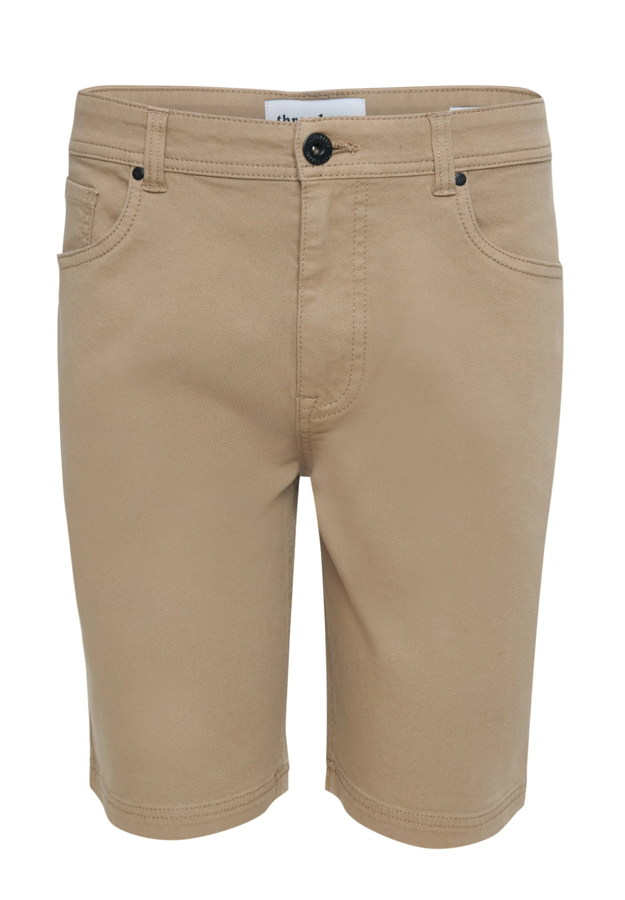 Dark Stone Stretch 5 Pocket Chino Shorts sold by Threadbare product image thumbnail 5