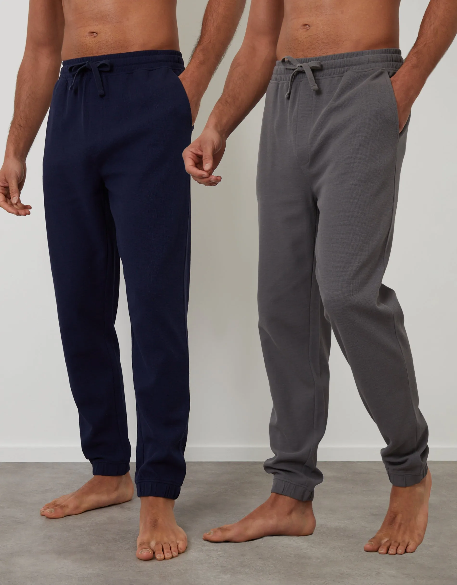 Slate Grey & Navy Waffle Textured Jogger-Style Lounge Pants (2 Pack) sold by Threadbare product image thumbnail 2