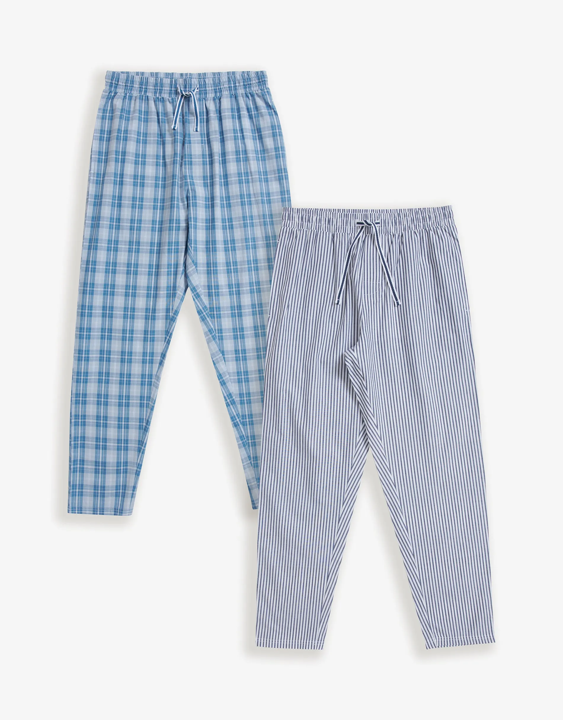 Blue Cotton Poplin Lounge Pants (2 Pack) sold by Threadbare