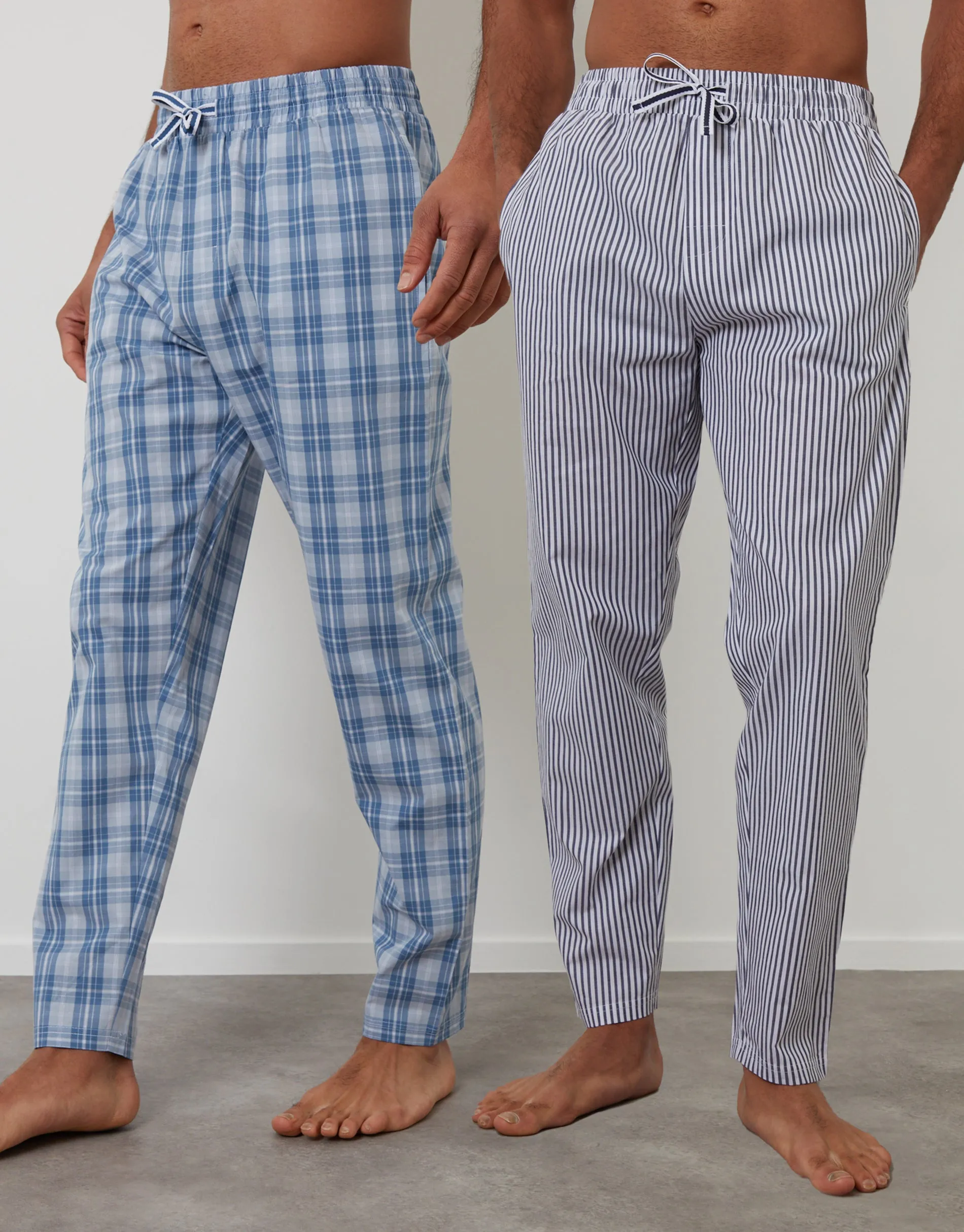 Blue Cotton Poplin Lounge Pants (2 Pack) sold by Threadbare product image thumbnail 2