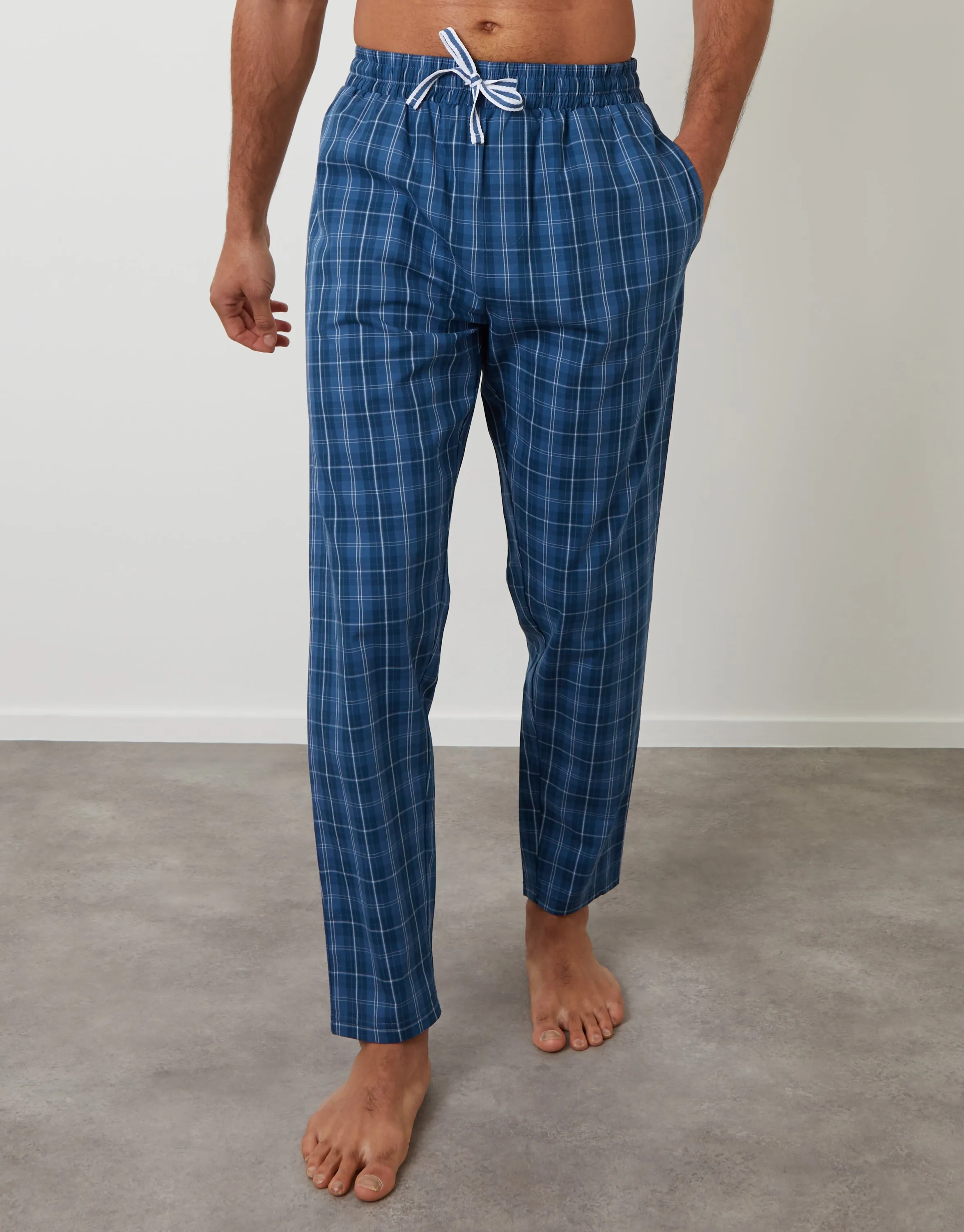 Blue Check Cotton Lounge Pants (2 Pack) sold by Threadbare product image thumbnail 4
