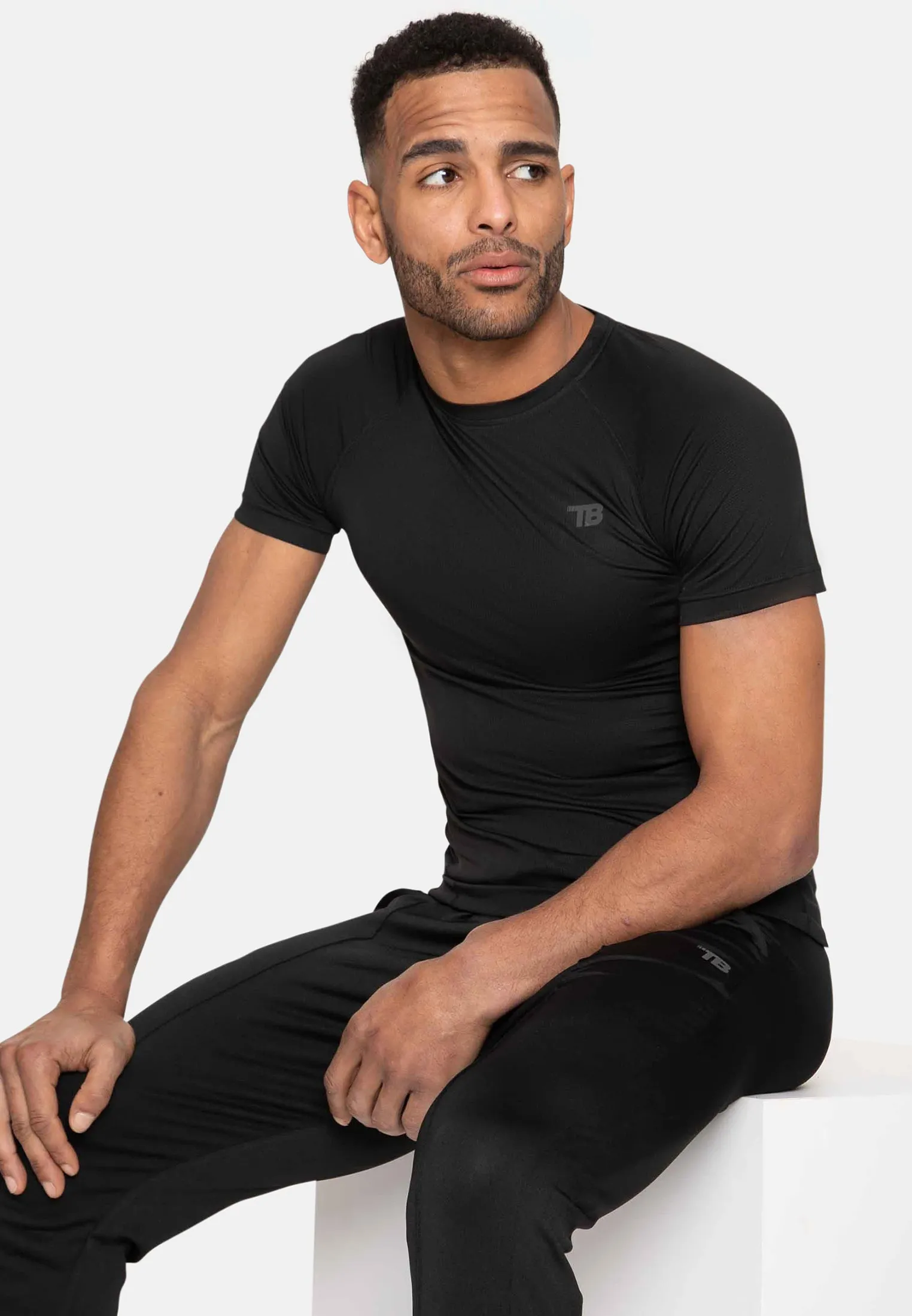 Men's Black Mix Muscle Fit Gym T-Shirts (2 Pack) sold by Threadbare product image thumbnail 2