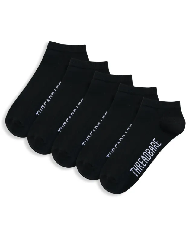Men's Black Trainer Socks (5 Pack) made by Threadbare